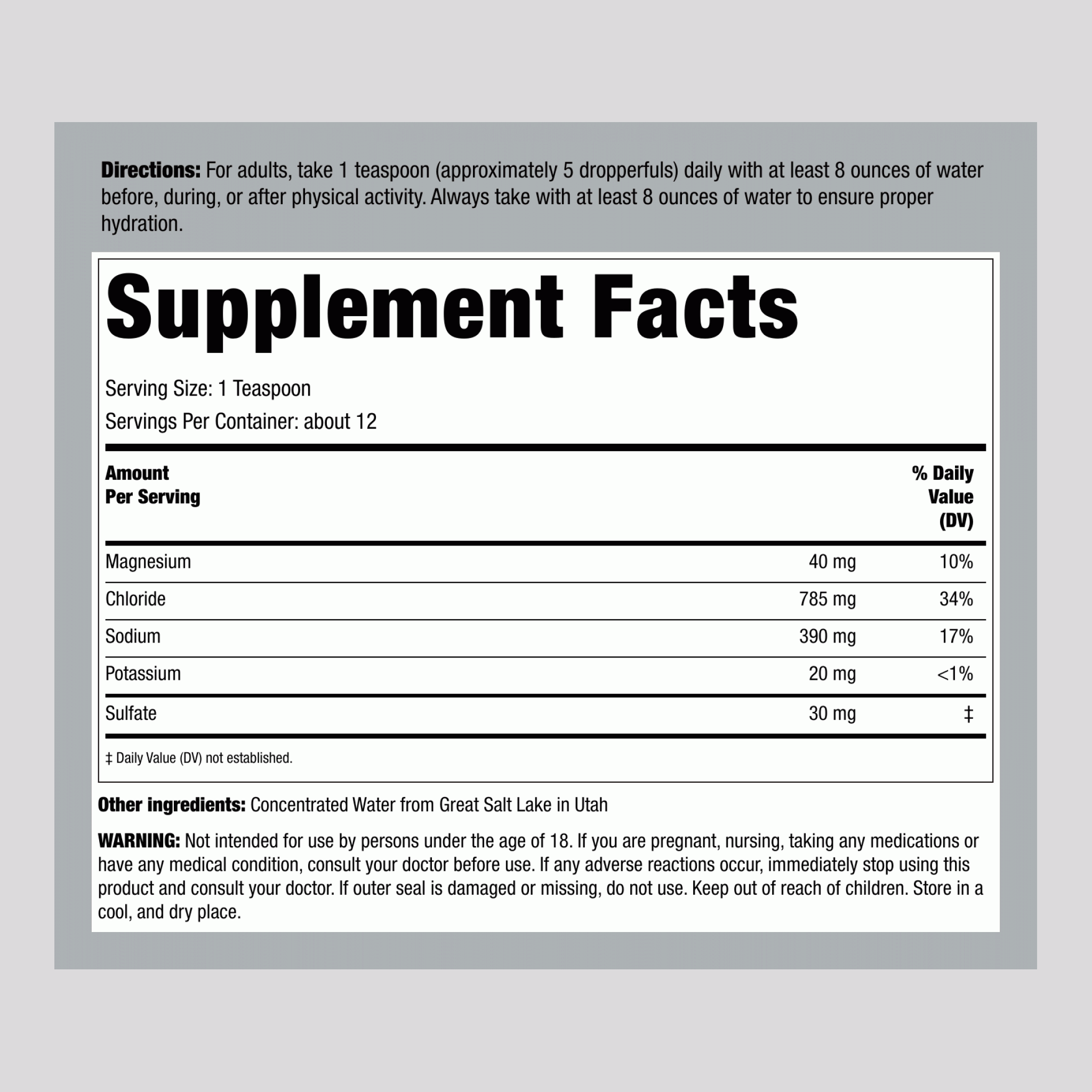 電解質補水滴劑，4 液量盎司 (118 毫升) 滴管瓶