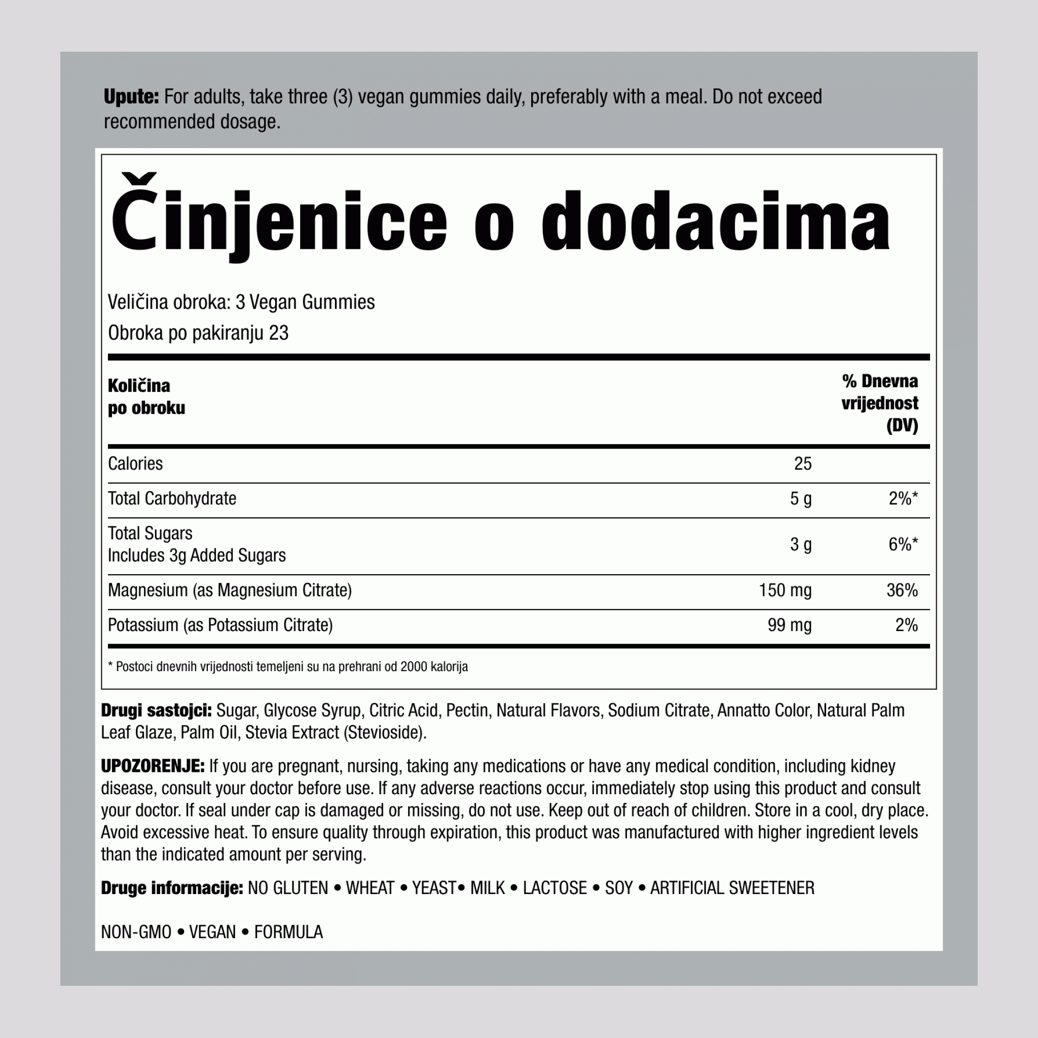 Kalij Magnezij 99 mg/150 mg (breskva jagoda)