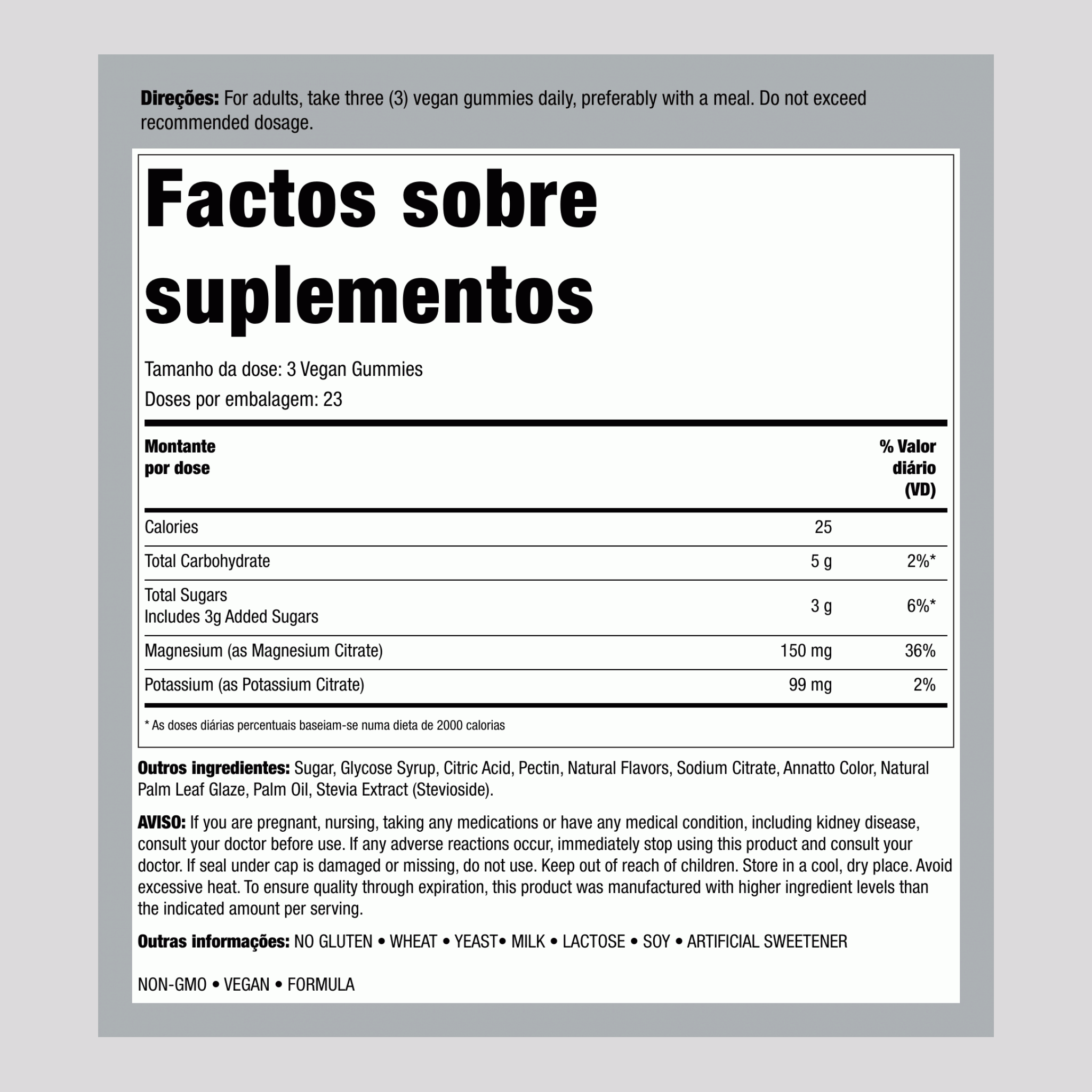 Potássio Magnésio 99mg/150mg (Pêssego Morango)