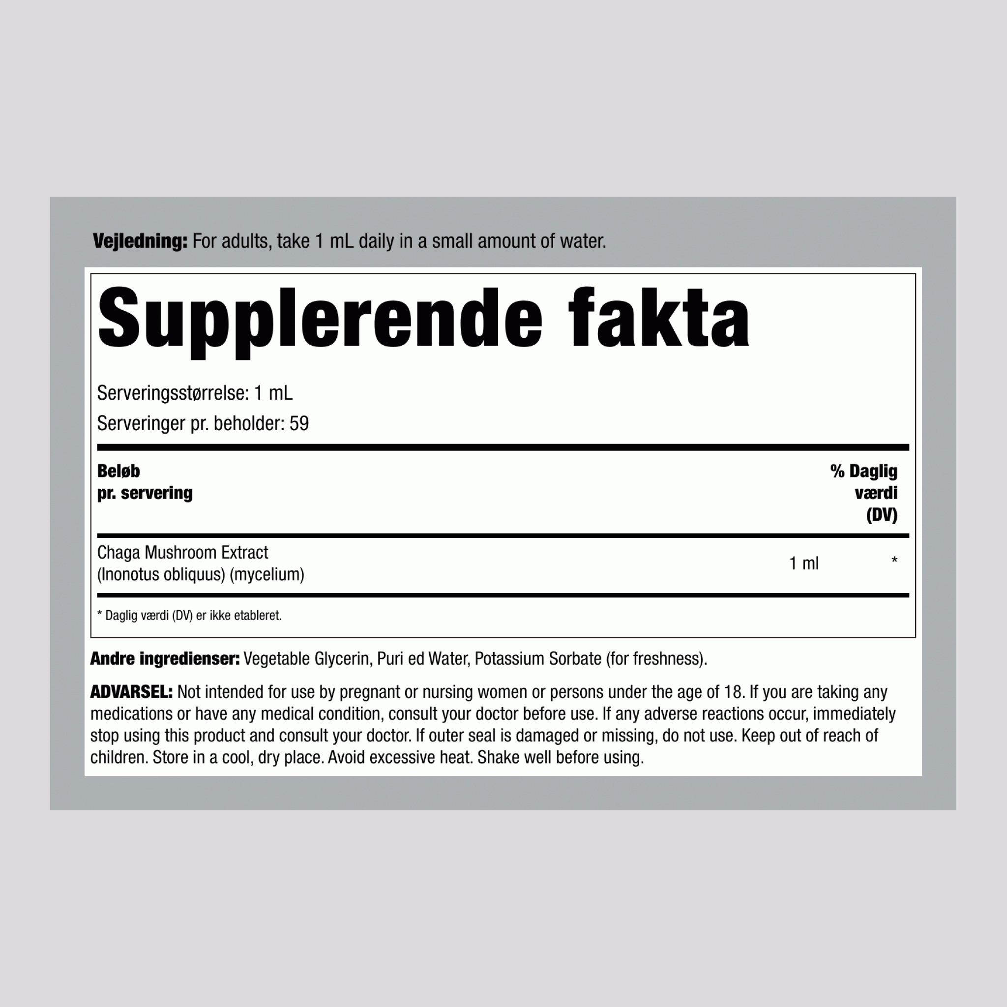 Flydende ekstrakt af chagasvamp, 59 ml (2 fl oz) pipetteflaske