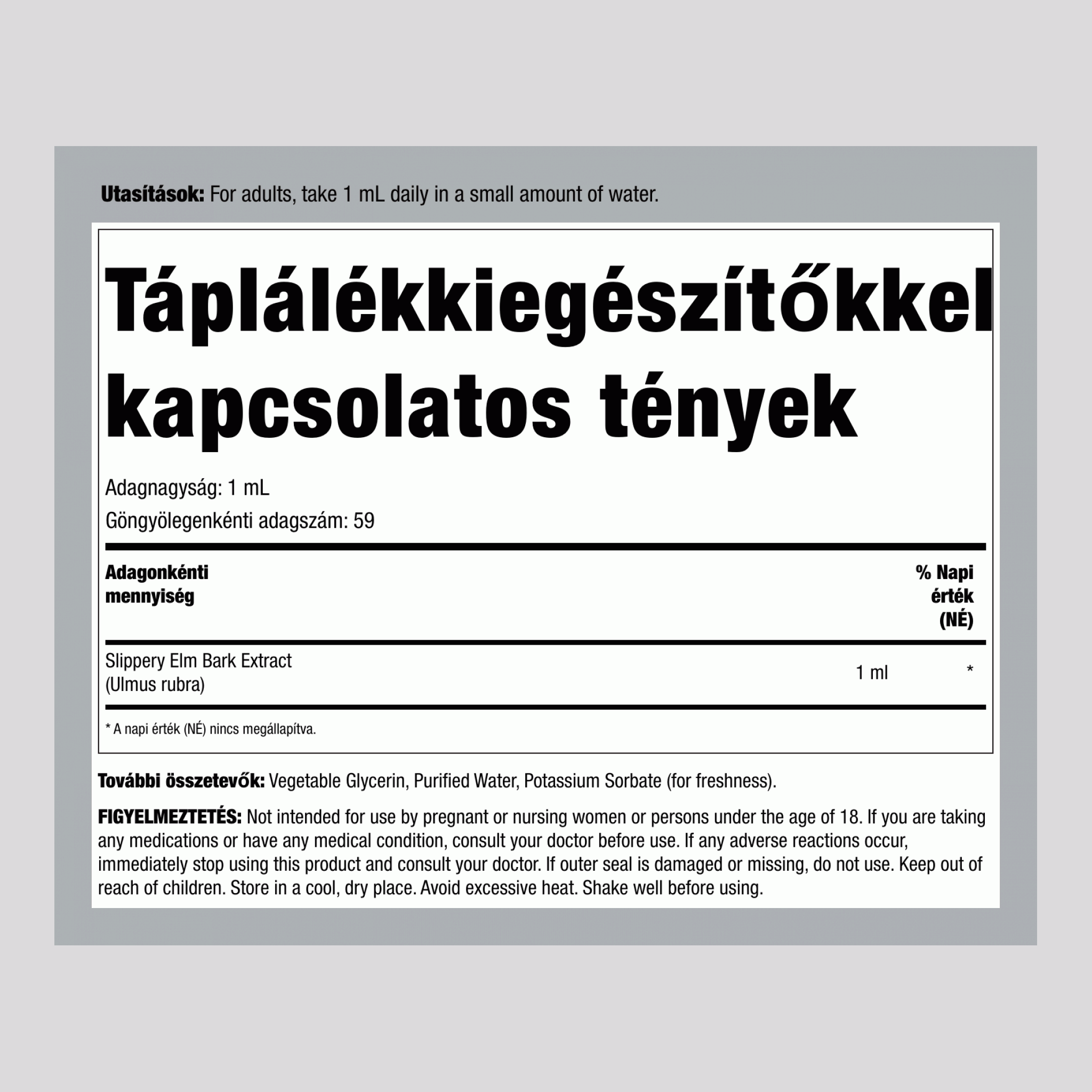 Alkoholmentes Szilfa Folyékony Kivonat, 59 ml-es (2 fl oz) Cseppentős Üveg