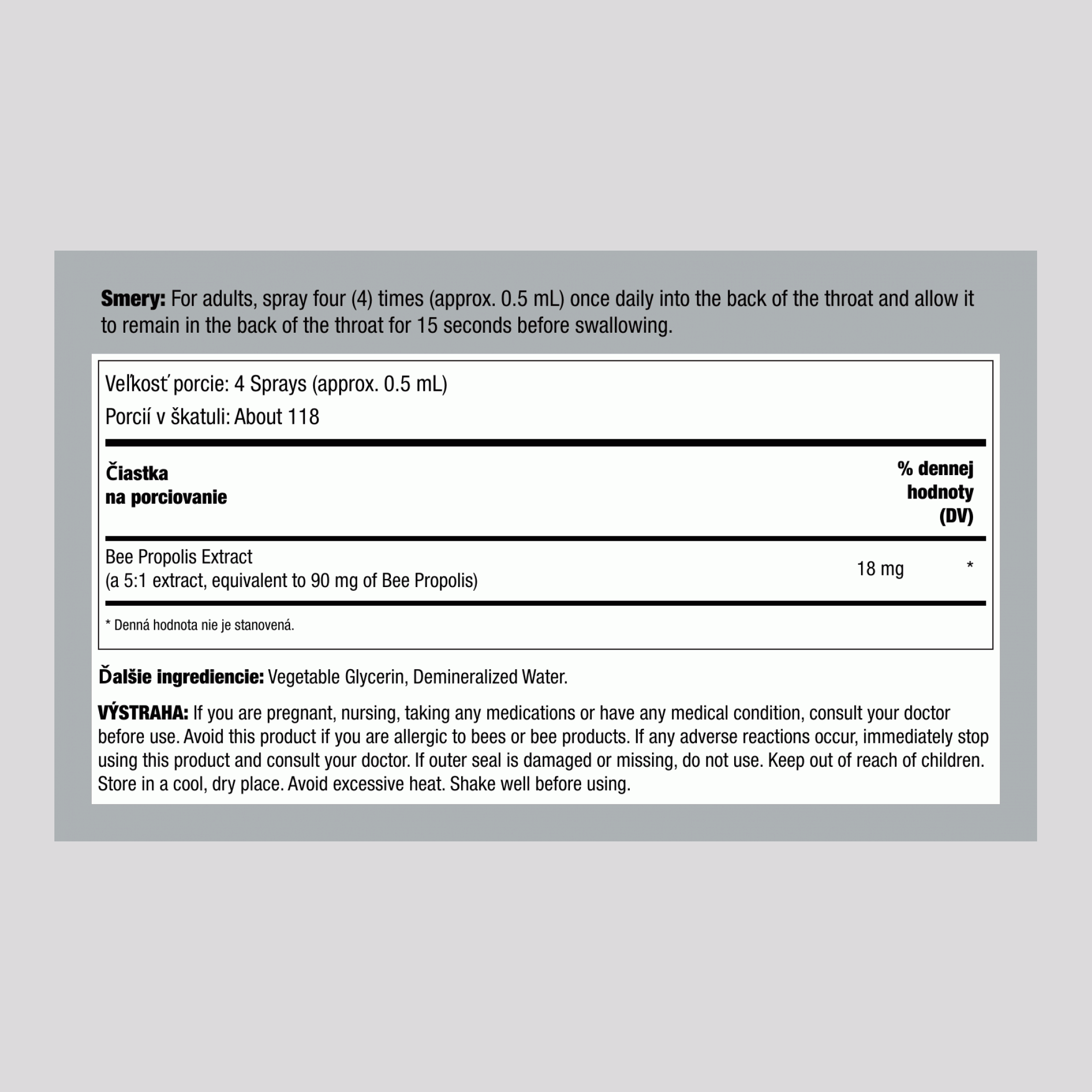 Propolisový sprej, 2 fl oz (59 mL) sprej