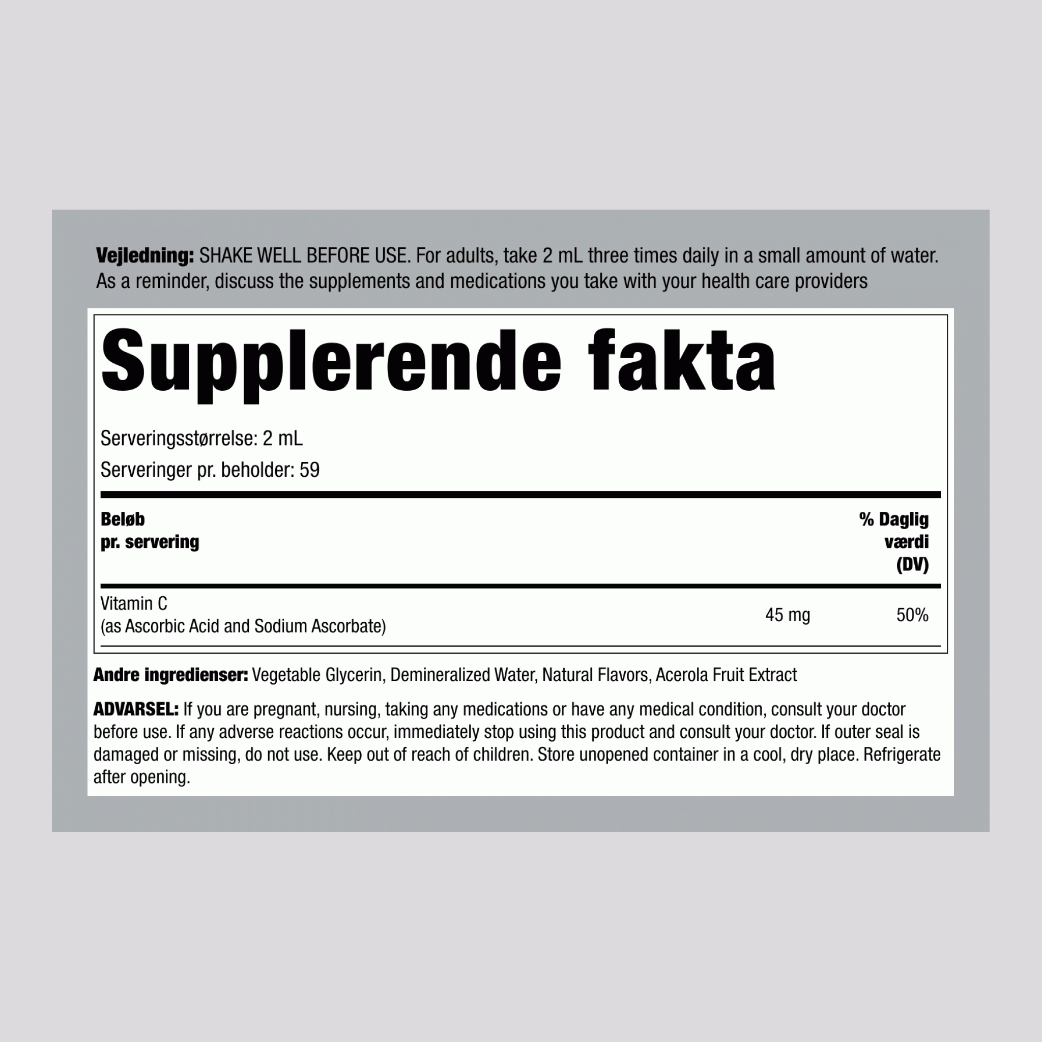 Flydende C-vitamin (naturlig appelsin)