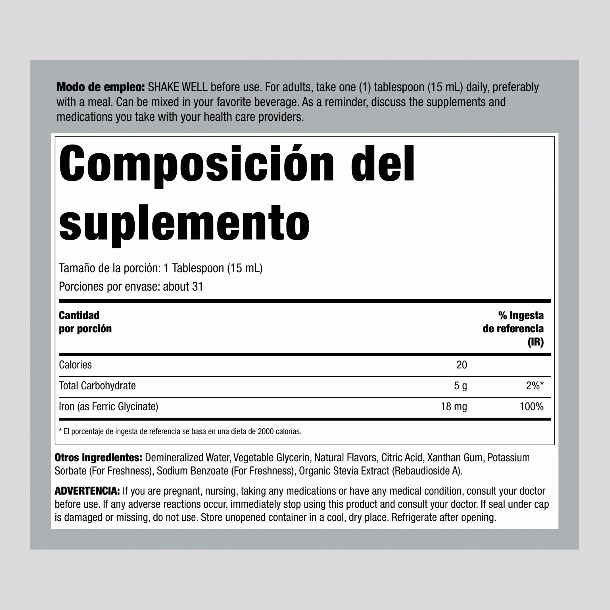 Hierro líquido (Ponche de frutas)