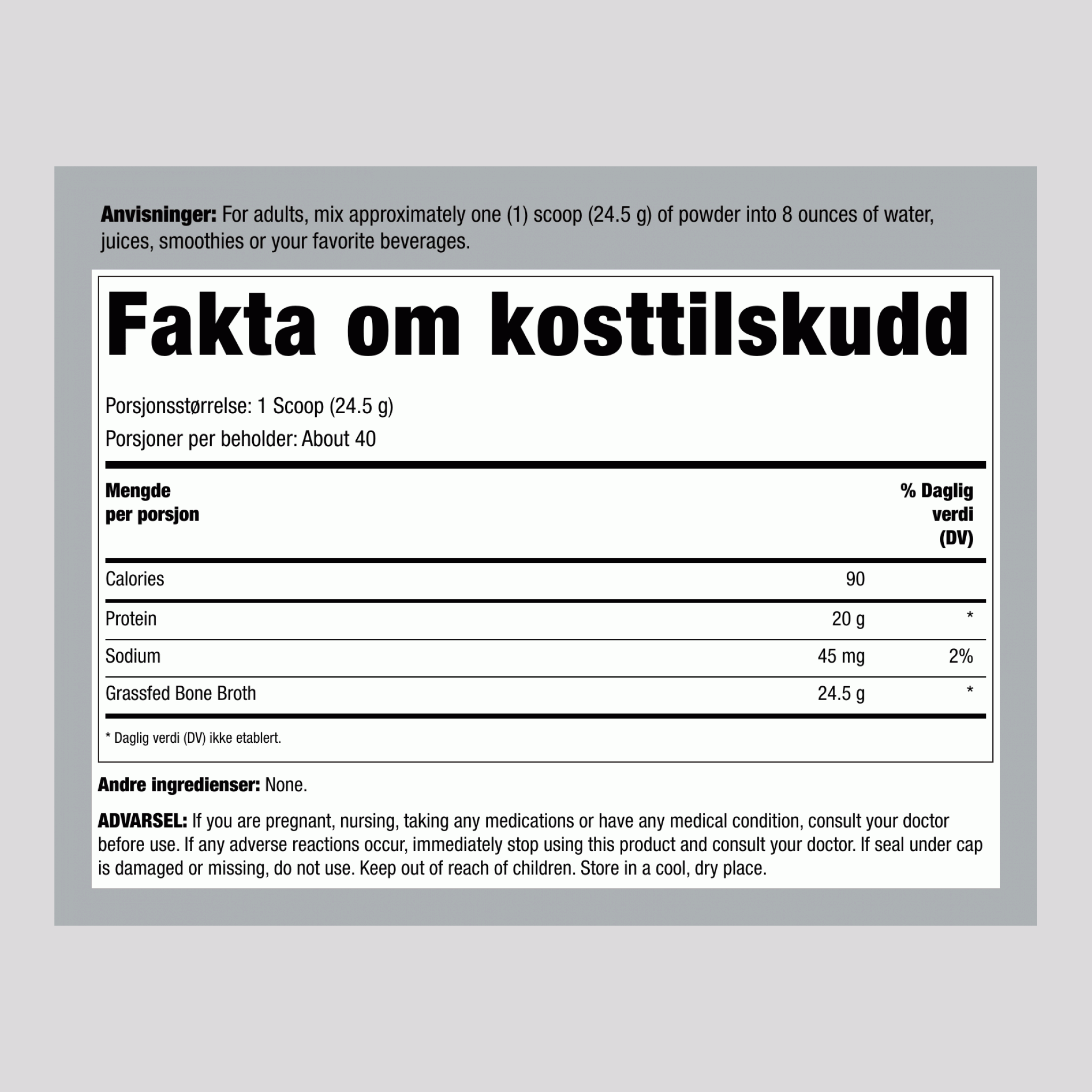 Benbuljong fra gressfôrede dyr