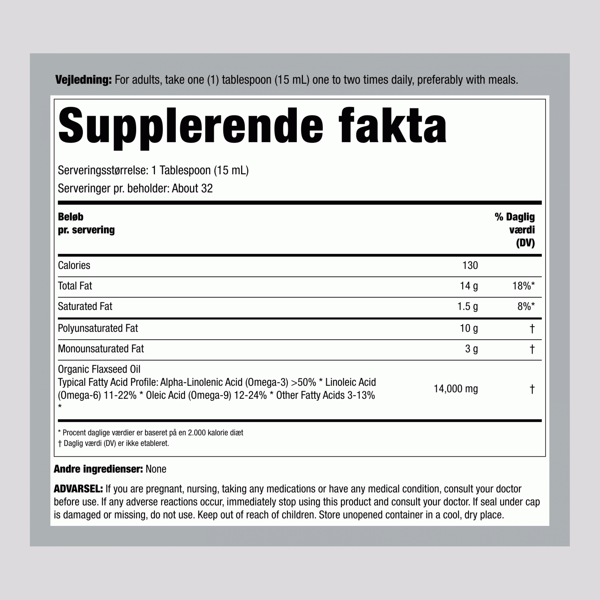 Total Omega 3-6-9 Vegansk (Økologisk), 16 fl oz (473 mL) Flaske