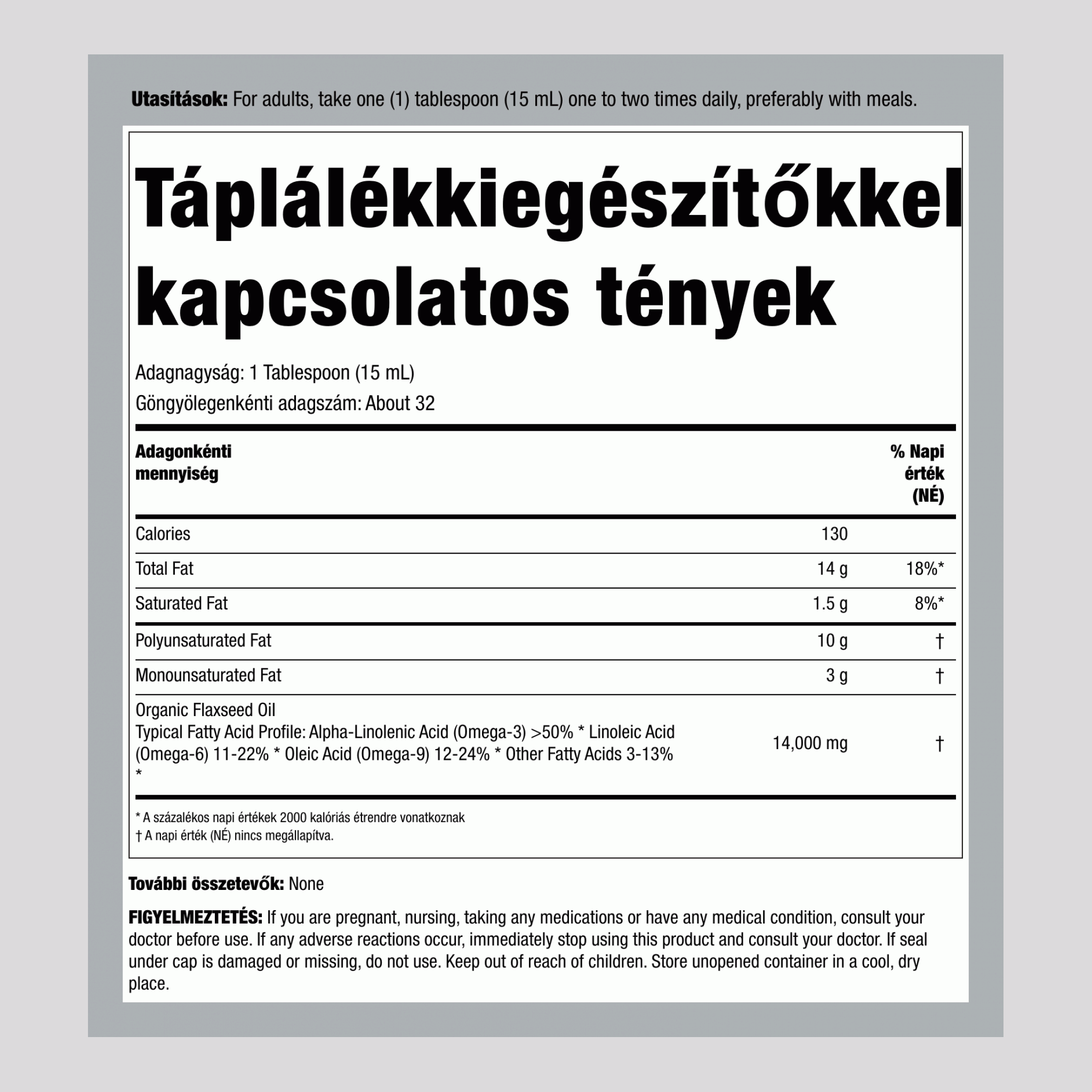 Teljes Omega 3-6-9 Vegán (Bio), 16 fl oz (473 mL) üveg