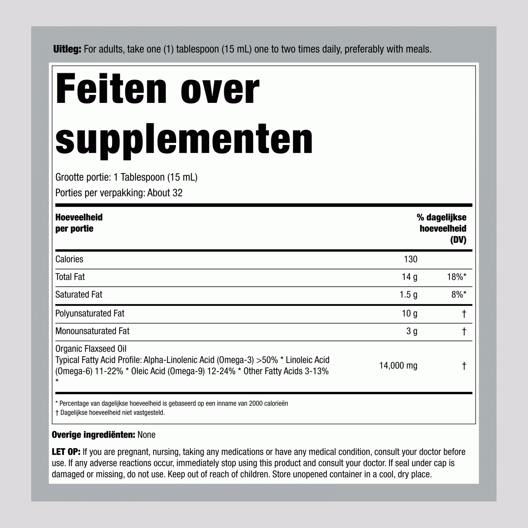 Totale Omega 3-6-9 Vegan (Biologisch), 473 ml Fles