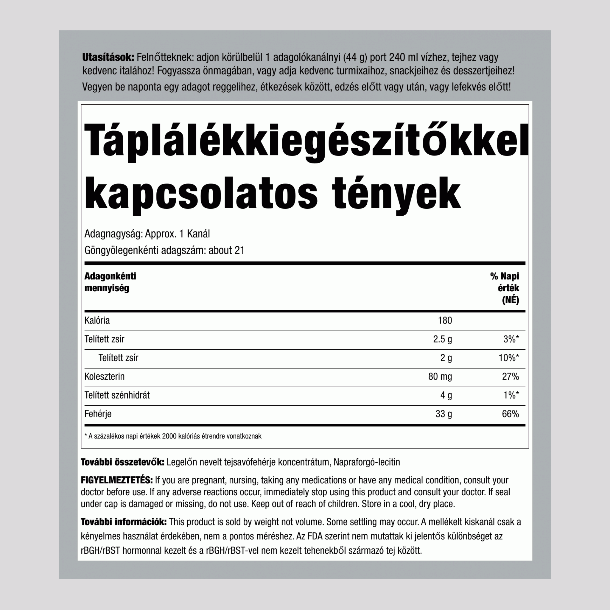 Fűvel táplált tejsavófehérje (Ízesítetlen és cukormentes), 2 lb (907 g) üveg