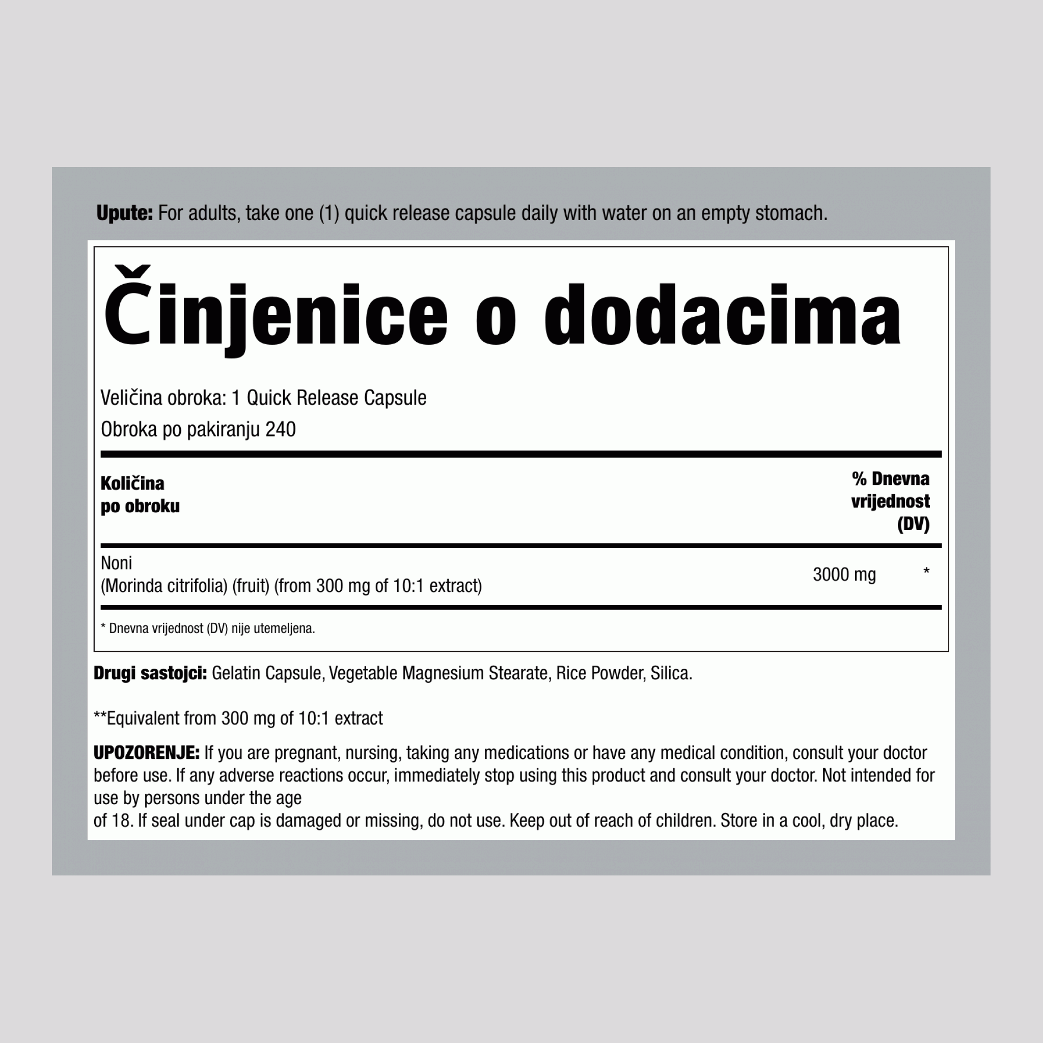 Noni, 3000 mg, 240 Quick Release Capsules