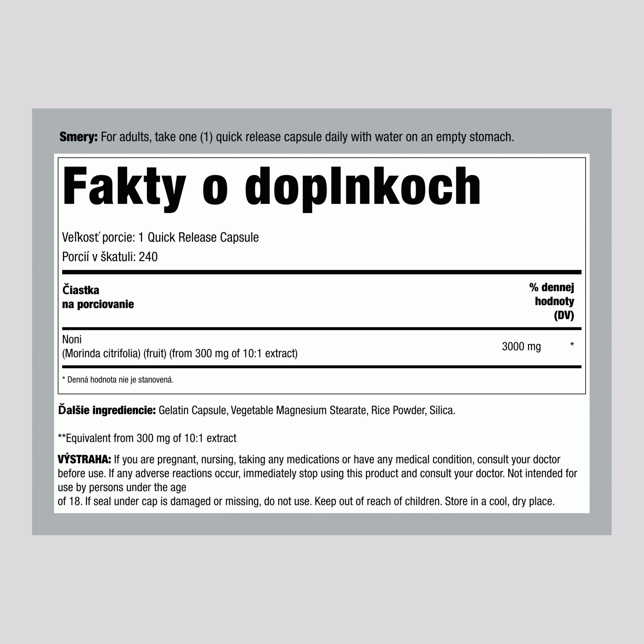 Noni, 3000 mg, 240 Quick Release Capsules