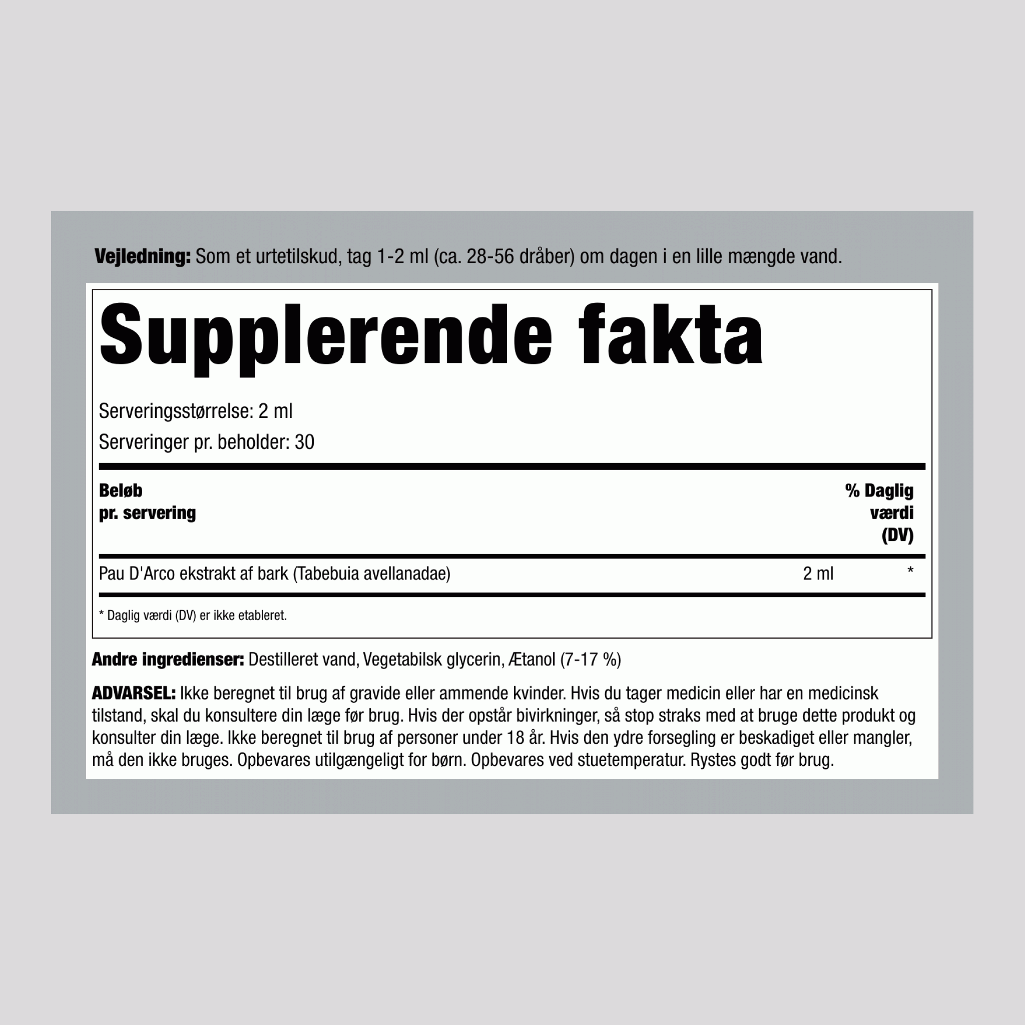 Pau D'Arco Flydende Ekstrakt, 2 fl oz (59 mL) Dråbeflaske