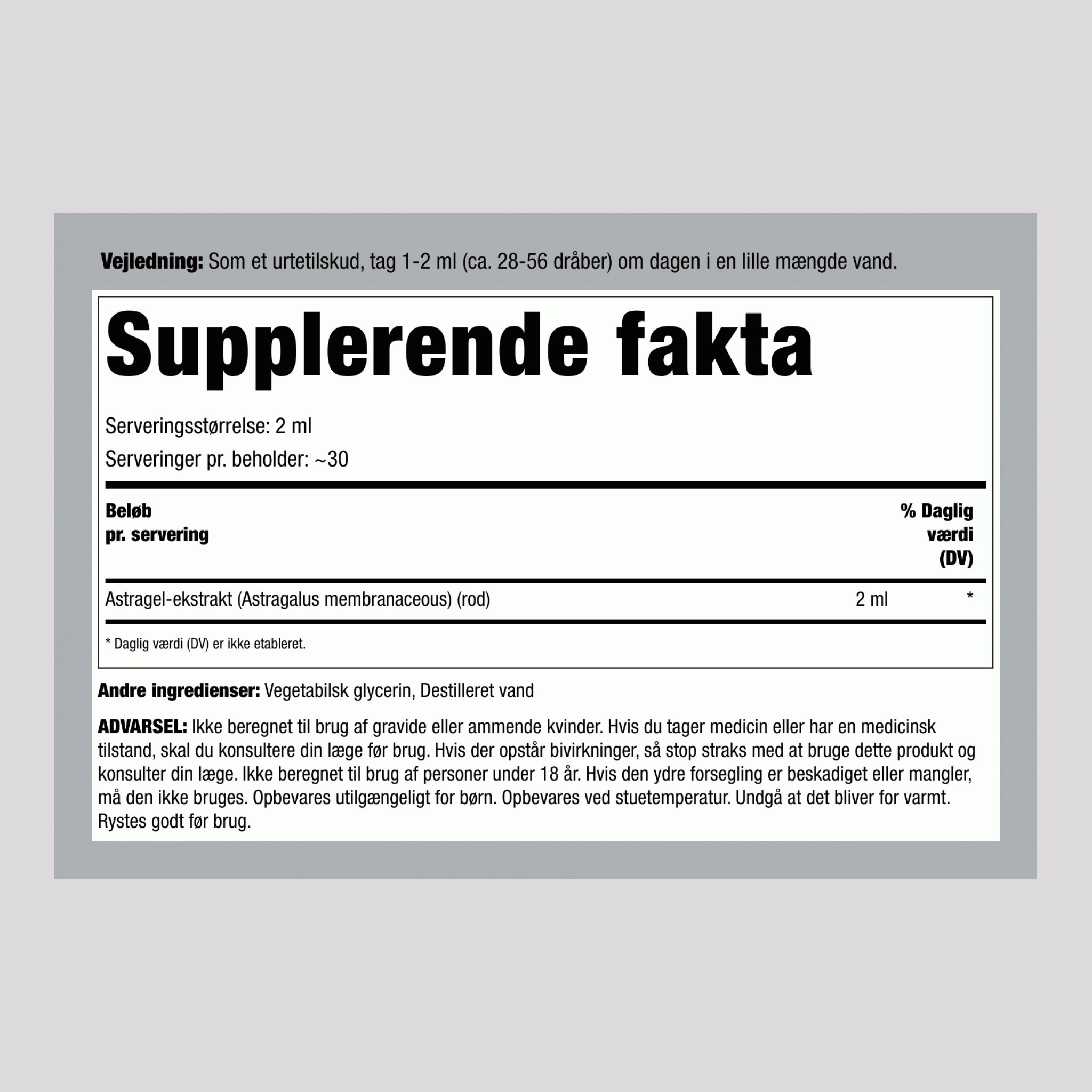 Astragalusrod Flydende Ekstrakt Alkohol Fri, 2 fl oz (59 mL) Pipetteflaske