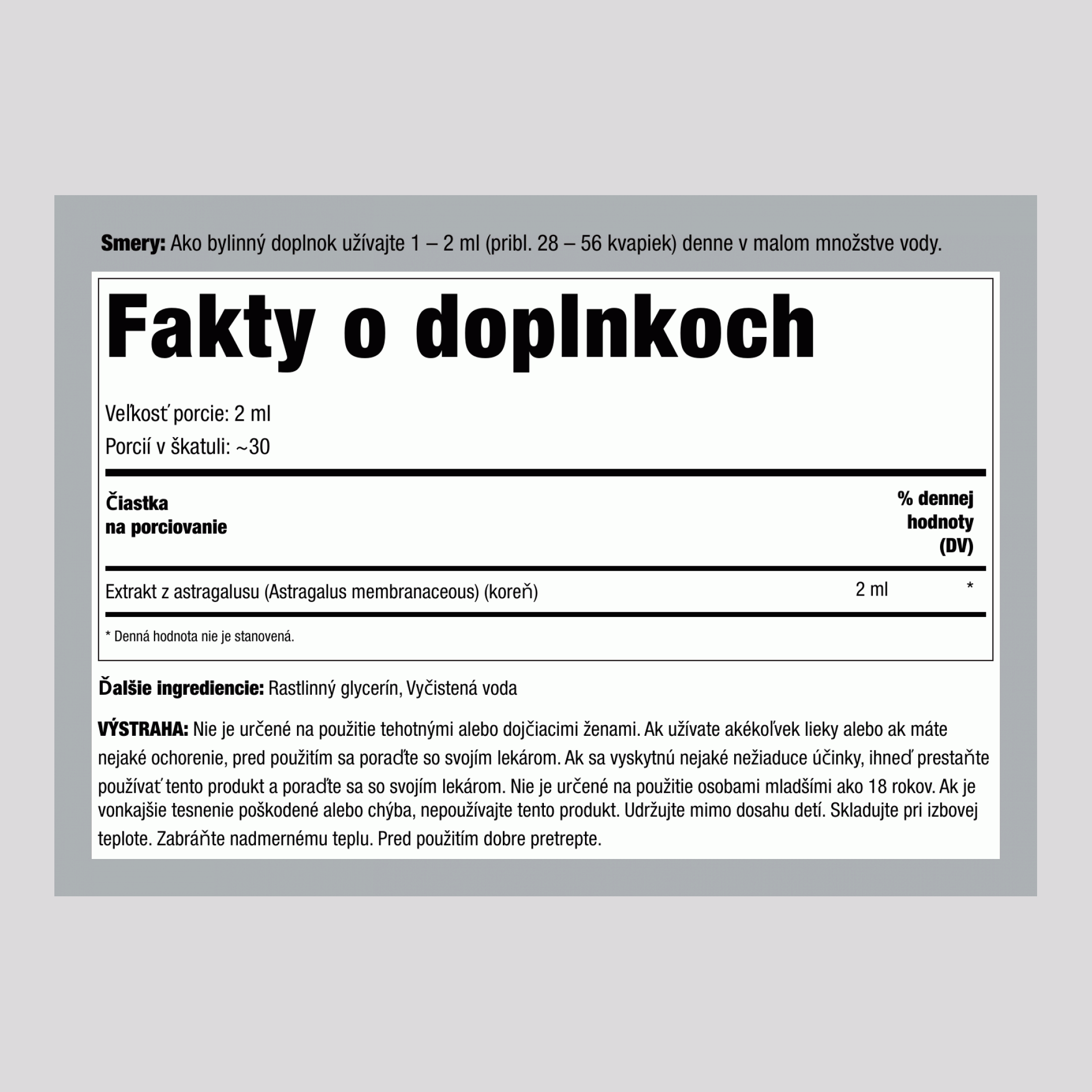 Extrakt z koreňa Astragalusu bez alkoholu, 2 fl oz (59 mL) kvapkadlová fľaštička