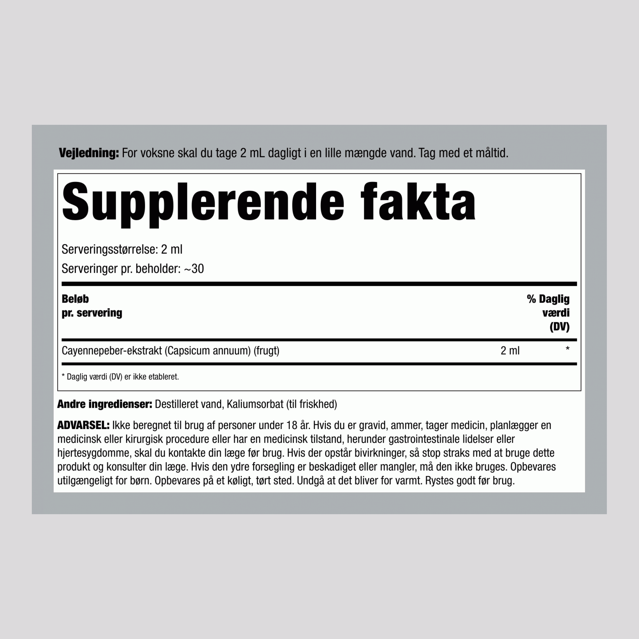 Cayenne Flydende Ekstrakt Alkohol Fri, 2 fl oz (59 mL) Pipetteflaske