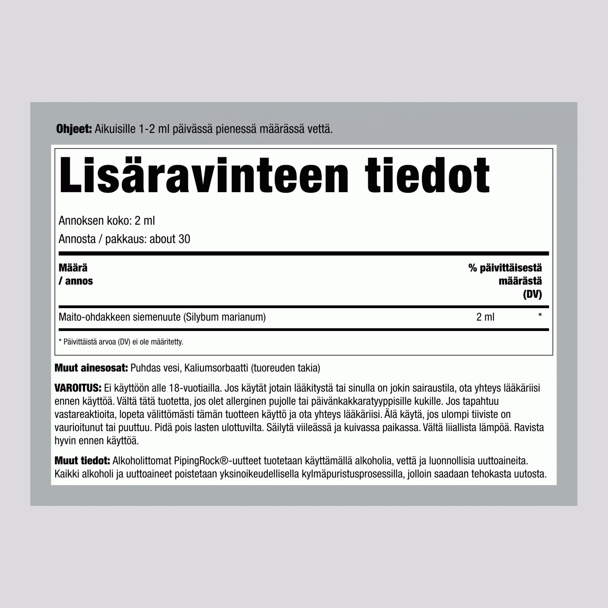 Maidontohdikkeen Siemenuute Alkoholittomana, 59 mL Tiputinpullo