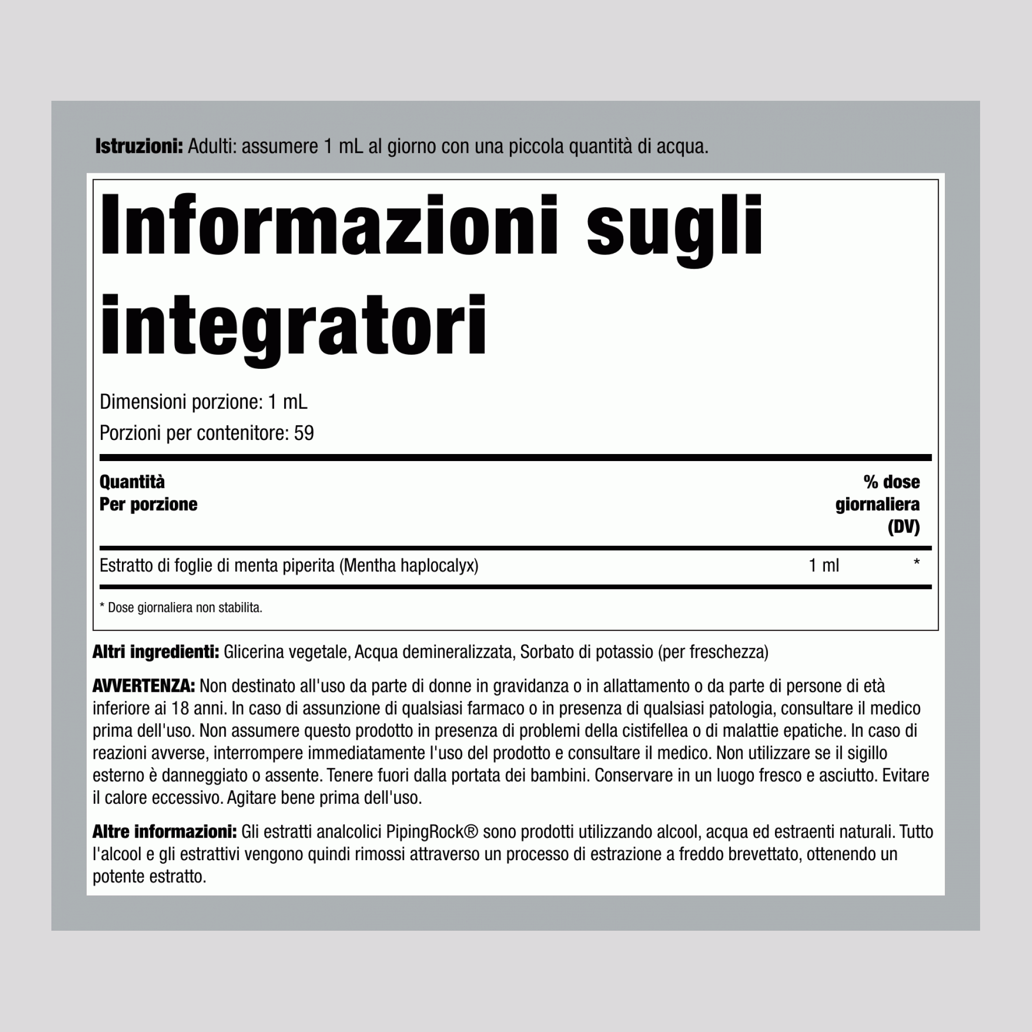 Estratto Liquido di Foglie di Menta Piperita Senza Alcool, Contagocce da 2 fl oz (59 mL)