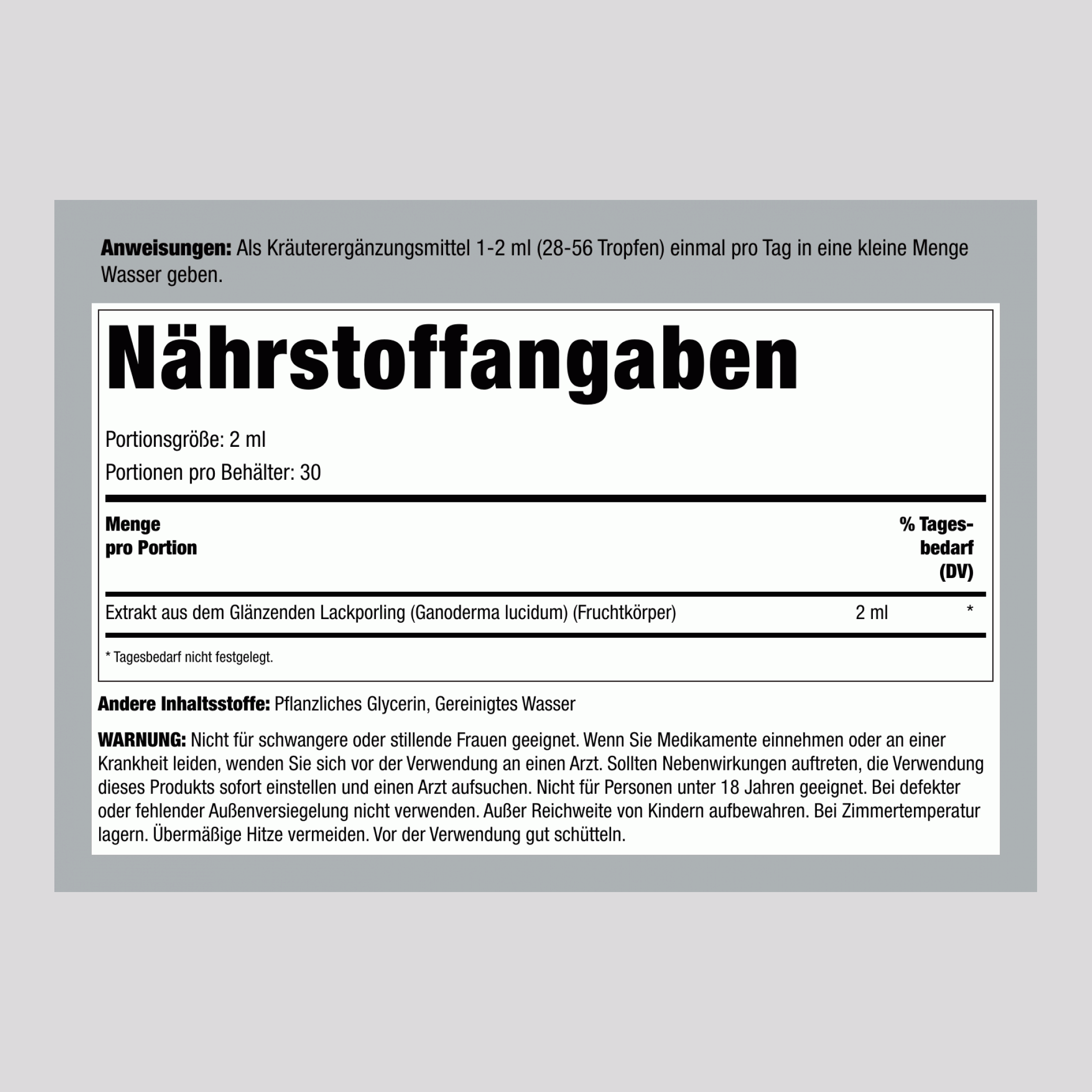 Reishi-Pilz Flüssigextrakt, 2 fl oz (59 mL) Tropfflasche