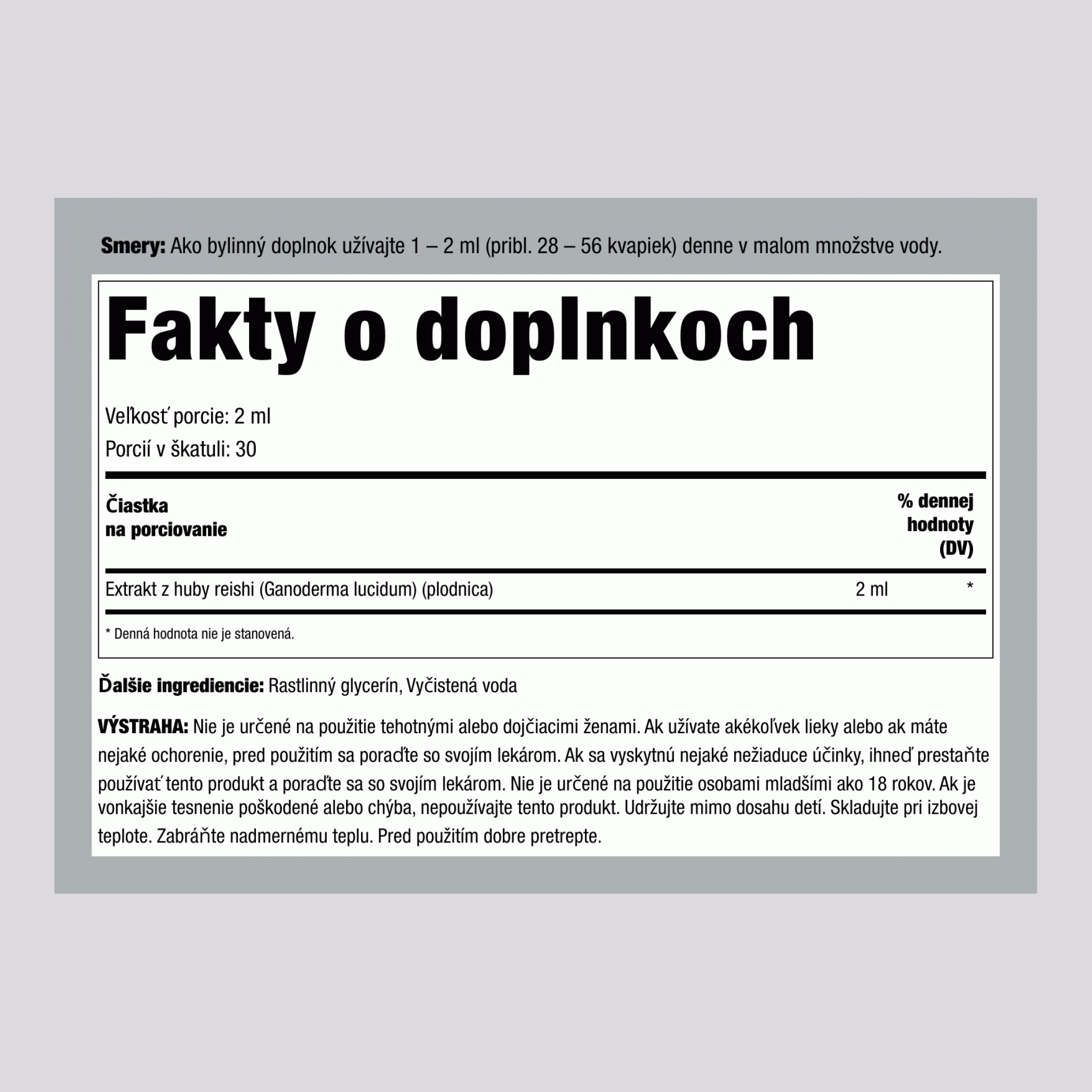 Tekutý extrakt z Reishi hub, 2 fl oz (59 ml) kvapkacia fľaštička