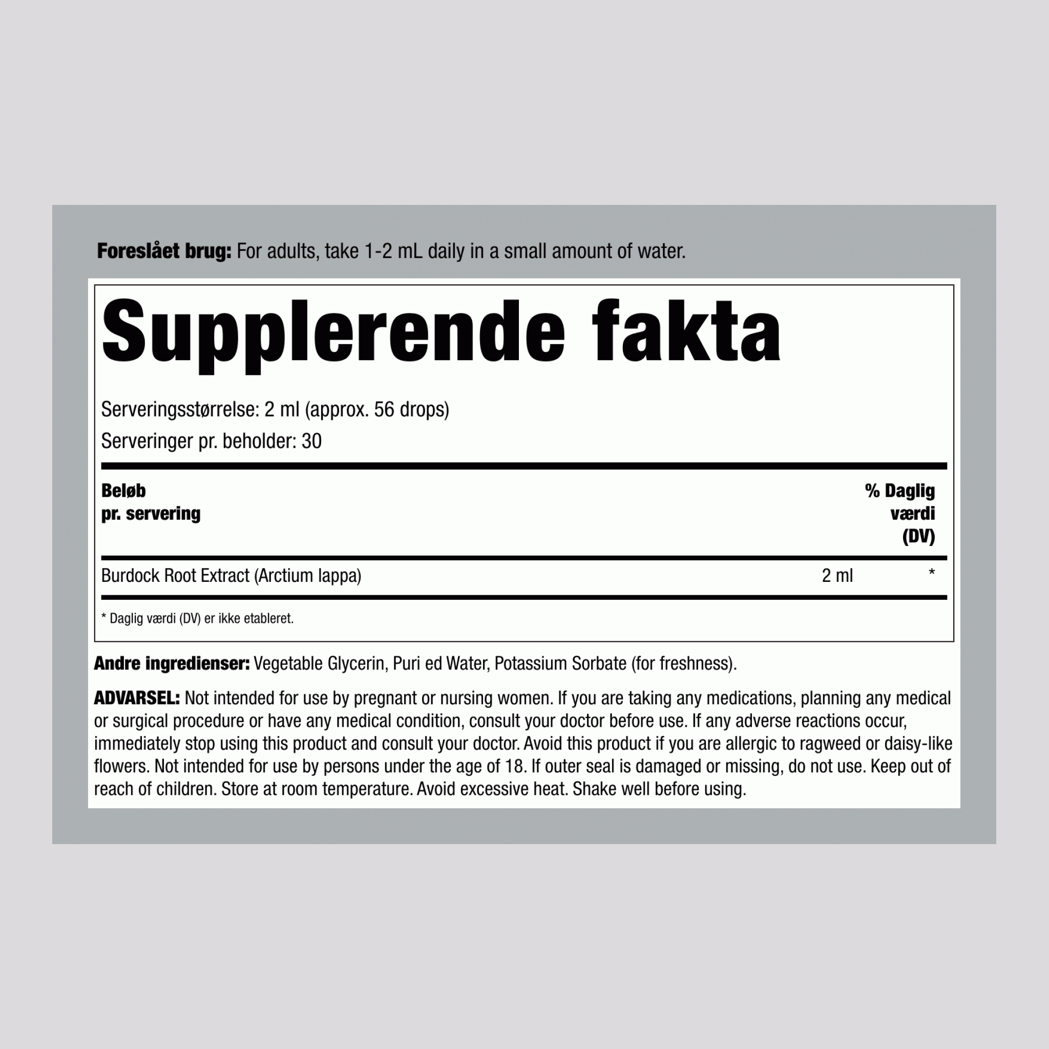 Burrederod Flydende Ekstrakt Alkoholfri, 2 fl oz (59 mL) Dråbeflaske