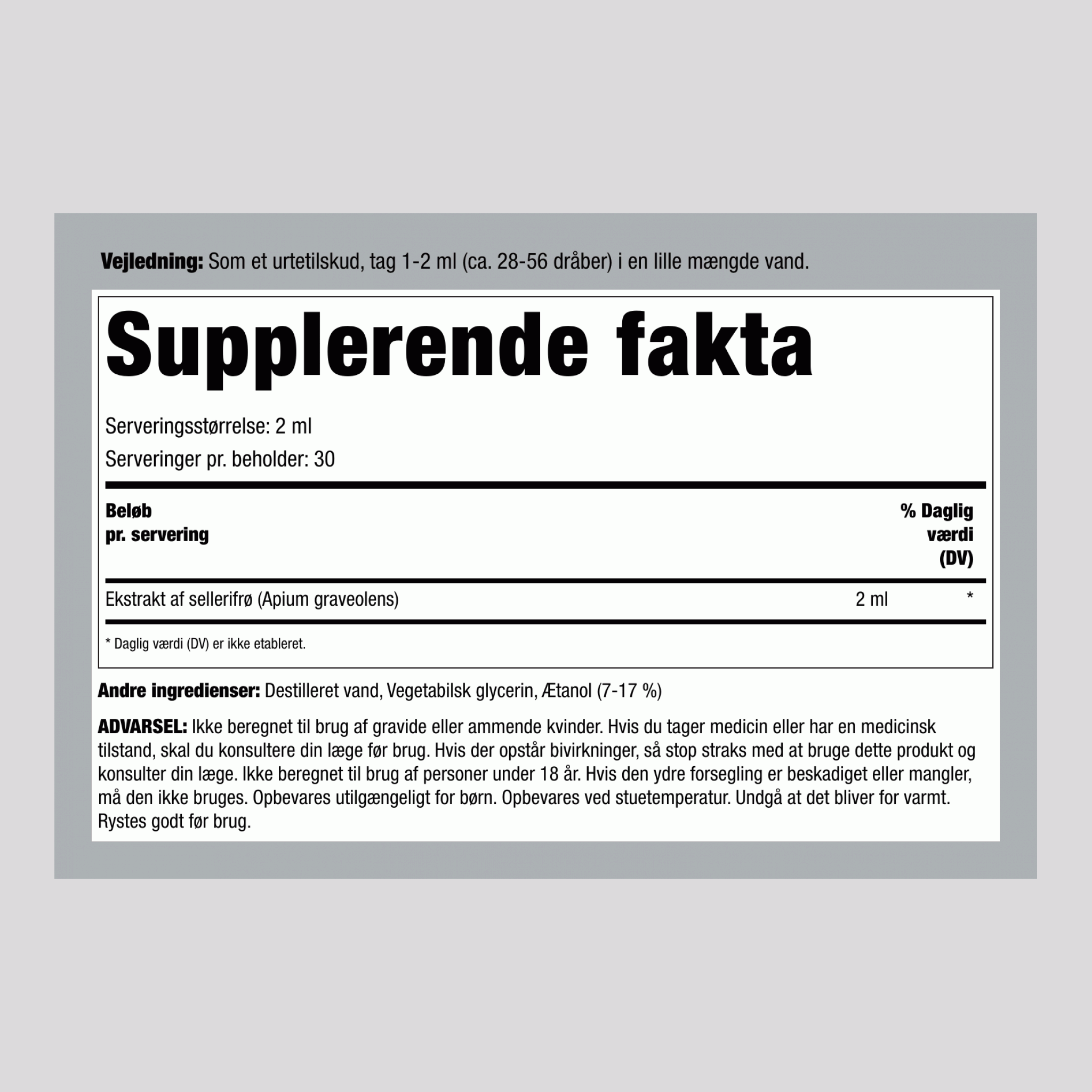 Selleri Frø Flydende Ekstrakt, 59 mL (2 fl oz) Dråbeflaske