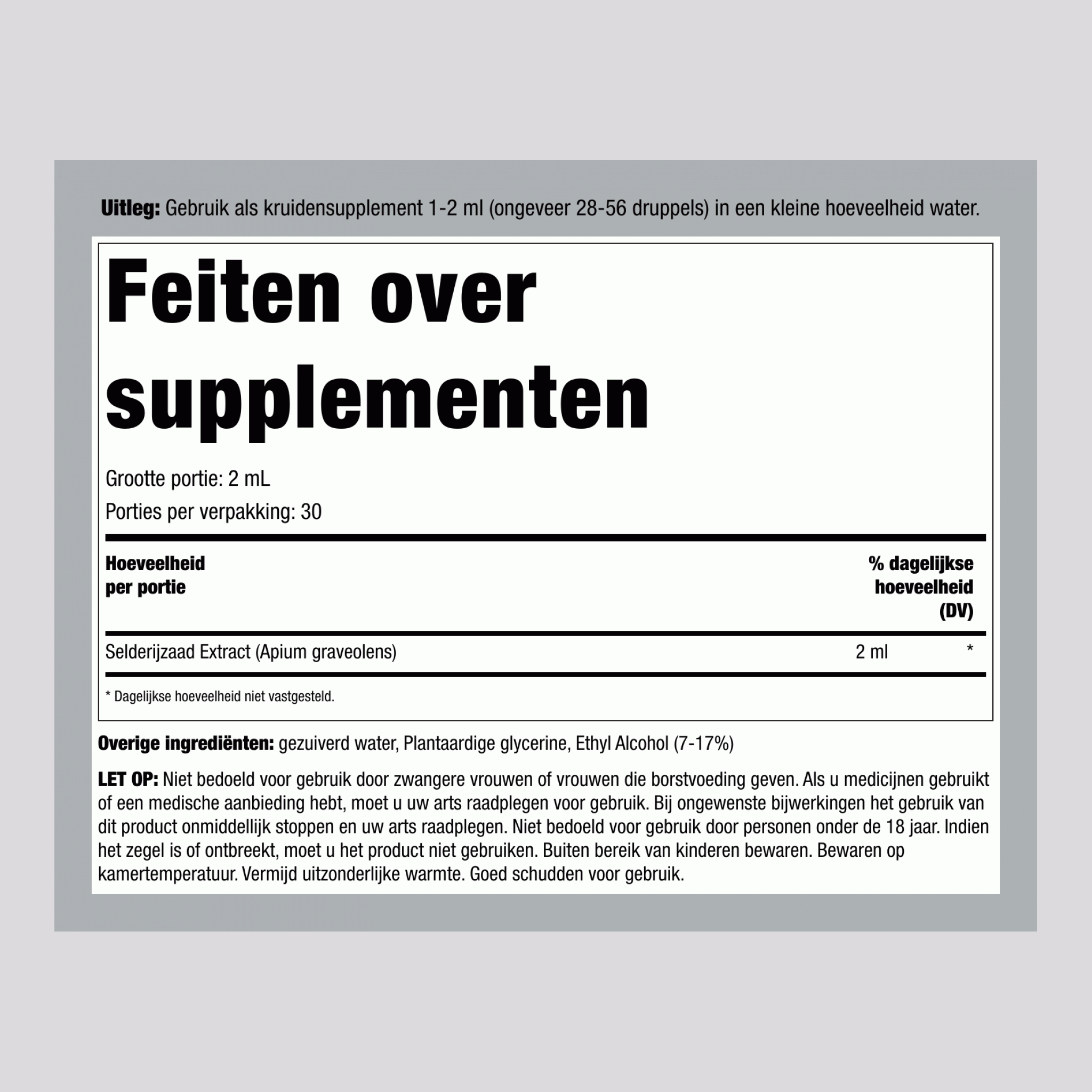 Selderijzaad Vloeibaar Extract, 59 ml Druppelflesje