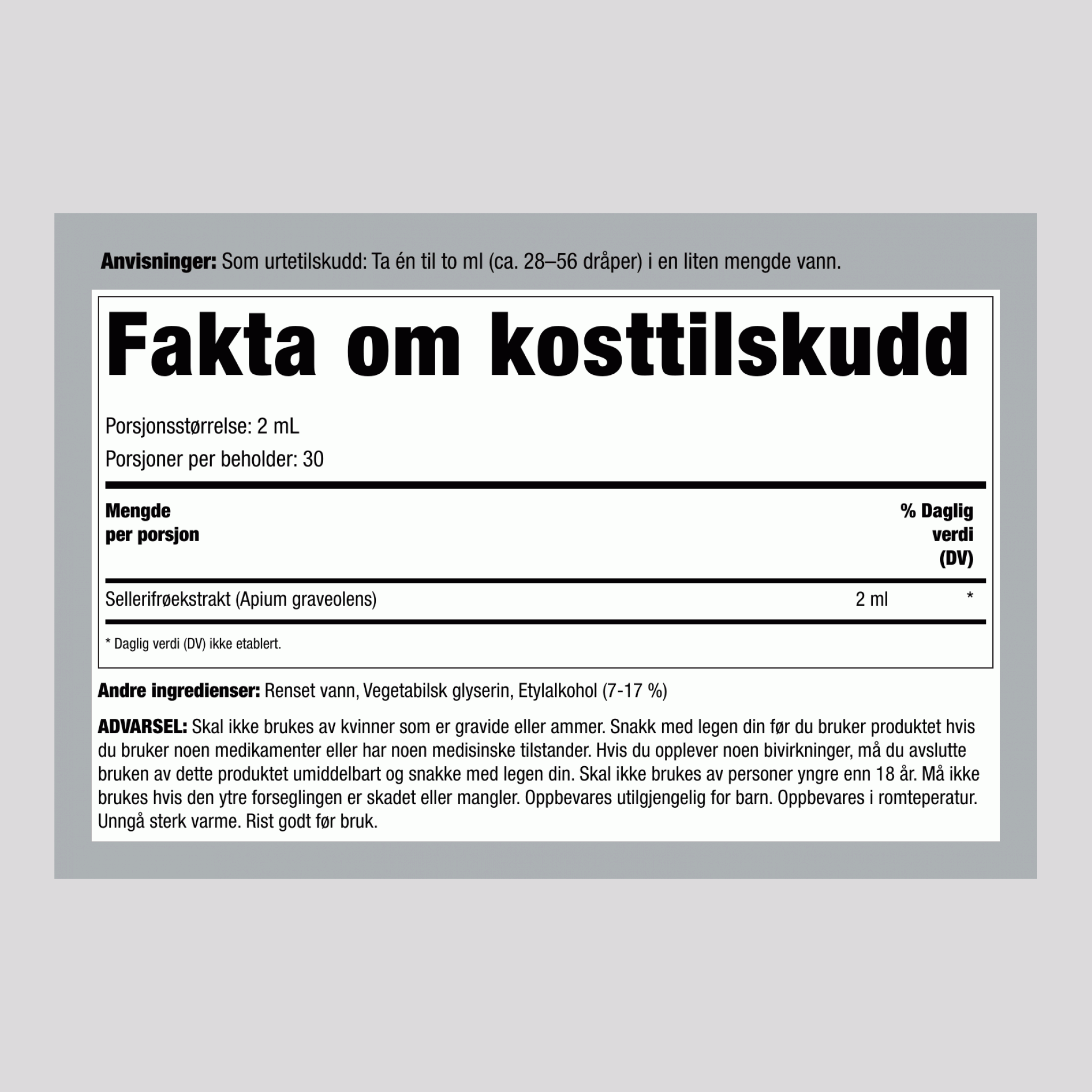 Sellerifrø flytende ekstrakt, 2 fl oz (59 mL) pipetteflaske