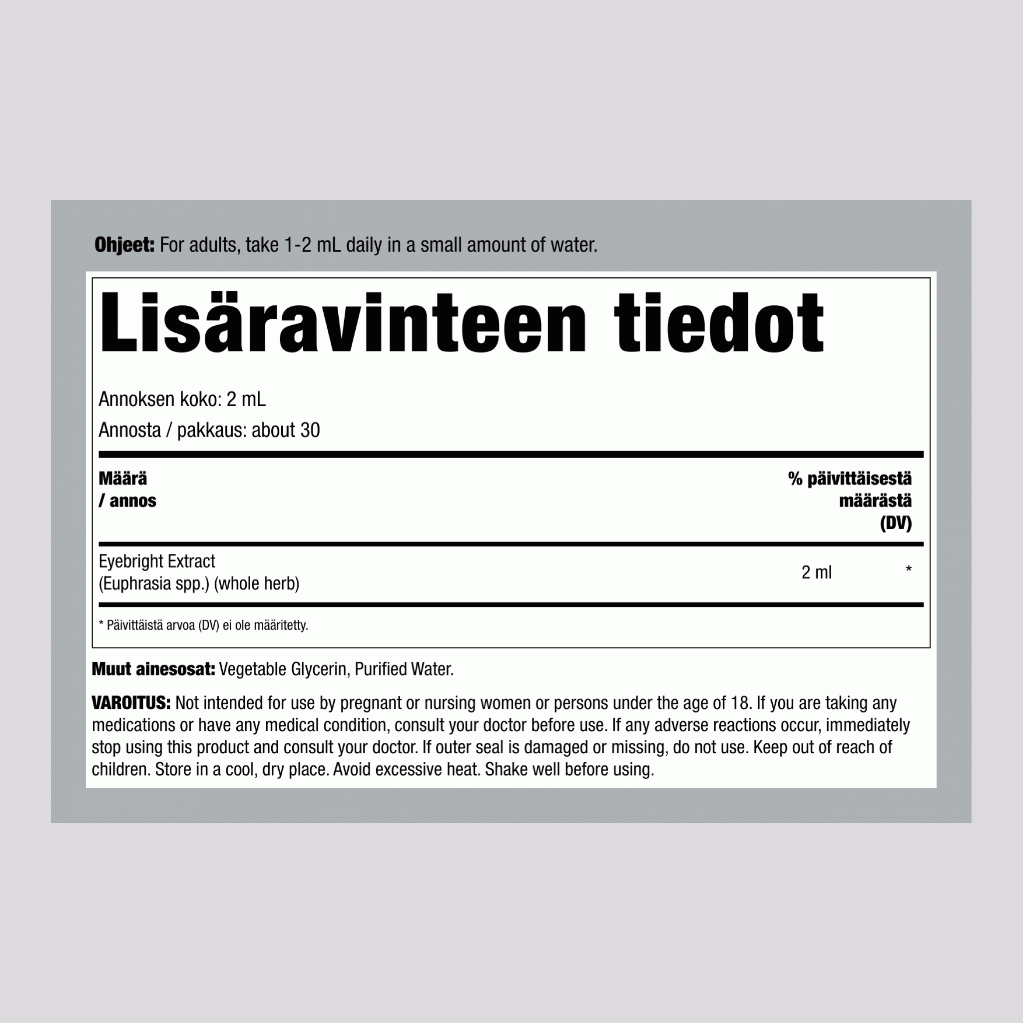 Alkoholiton Silmäruoho Nesteuute, 2 fl oz (59 mL) Tippapullo