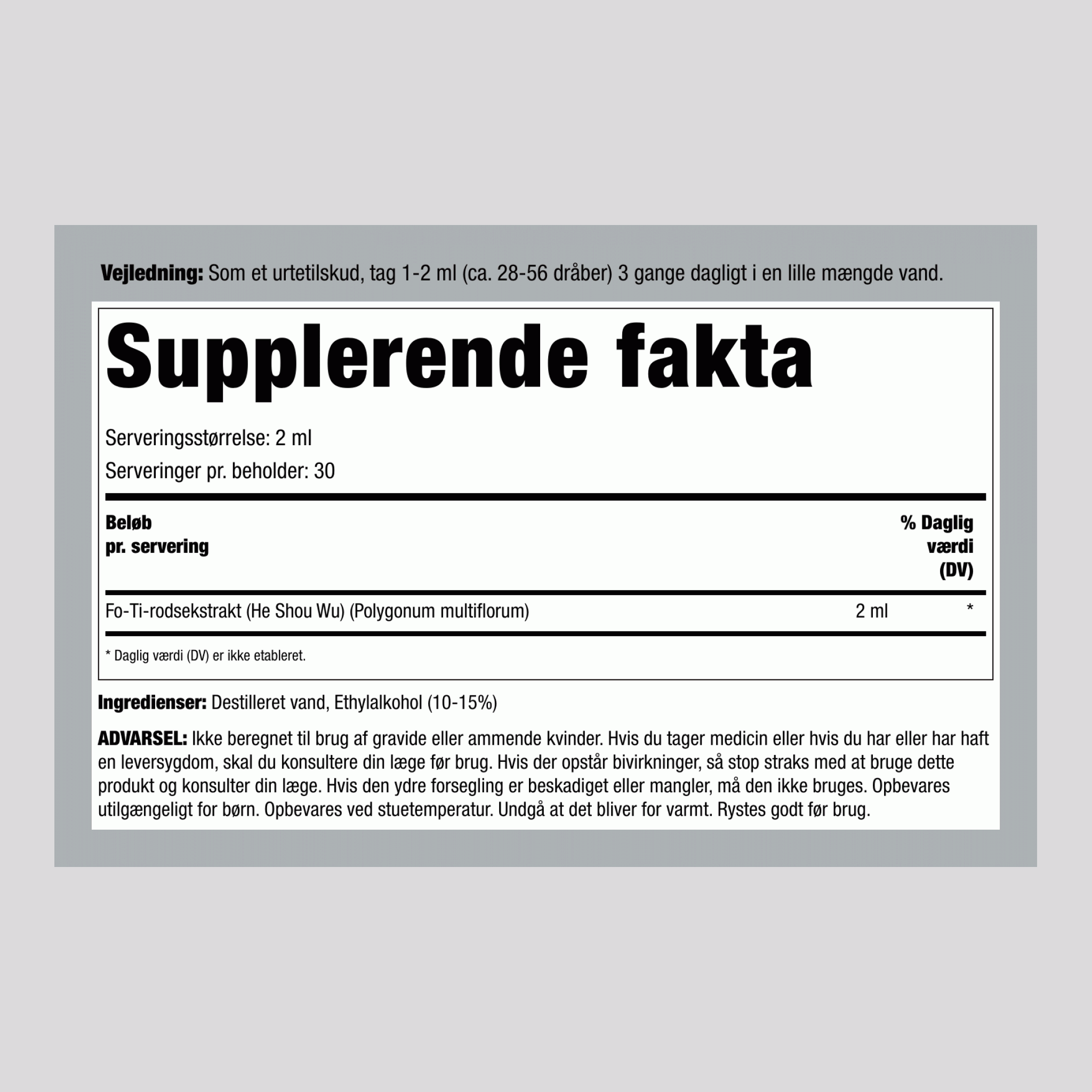 Alkoholfri Fo-Ti Rot Ekstrakt, 2 fl oz (59 mL) Dråbeflaske