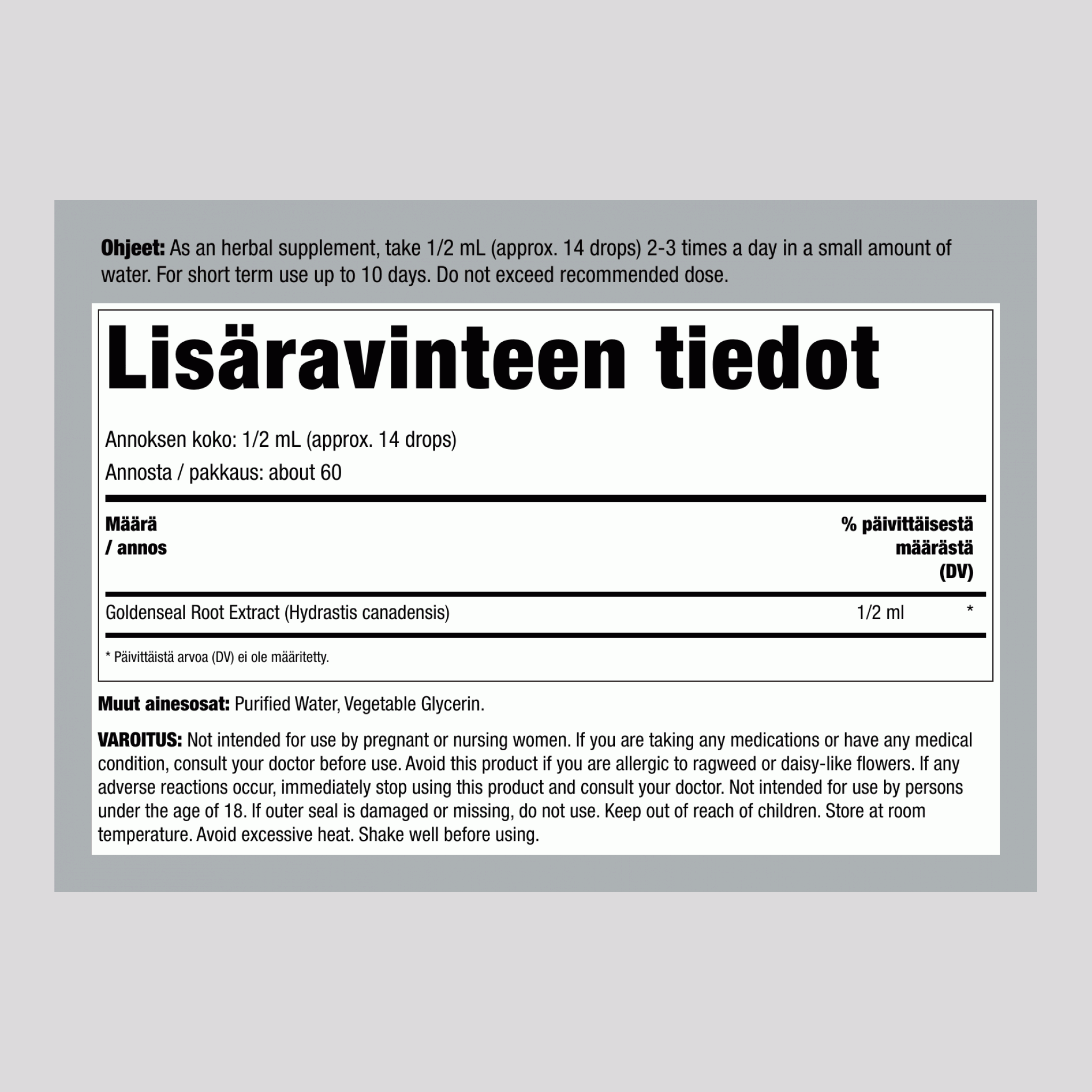 Kultapiisku Nestemäinen Uute Alkoholiton, 1 fl oz (30 mL) Tippapullo