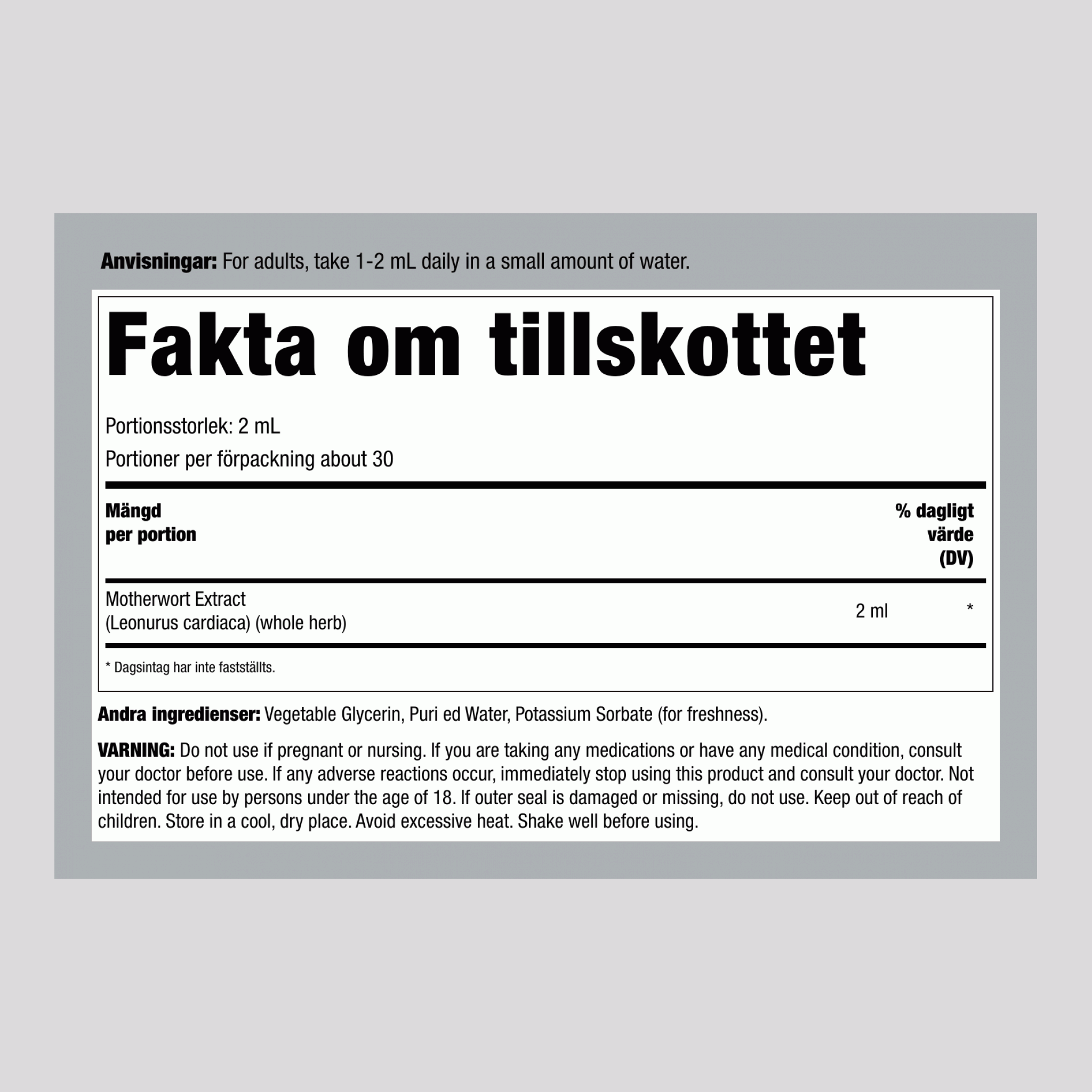 Munkpeppar Flytande Extrakt, 2 fl oz (59 mL) Droppflaska