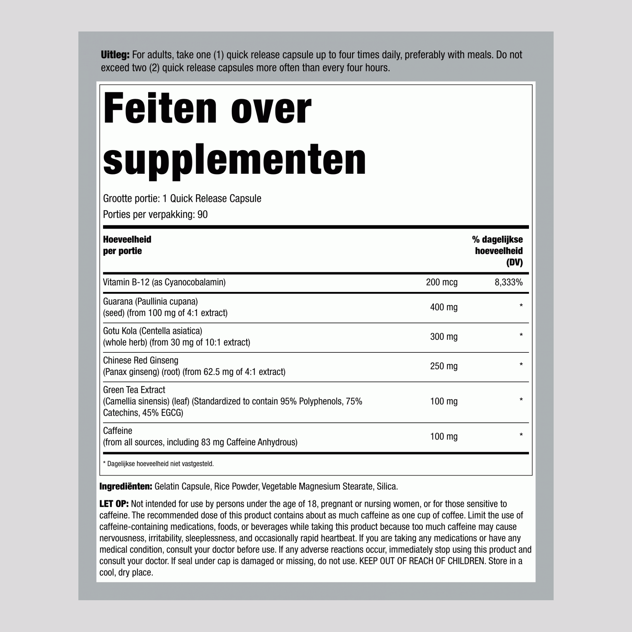 Nootropic, 90 Capsules