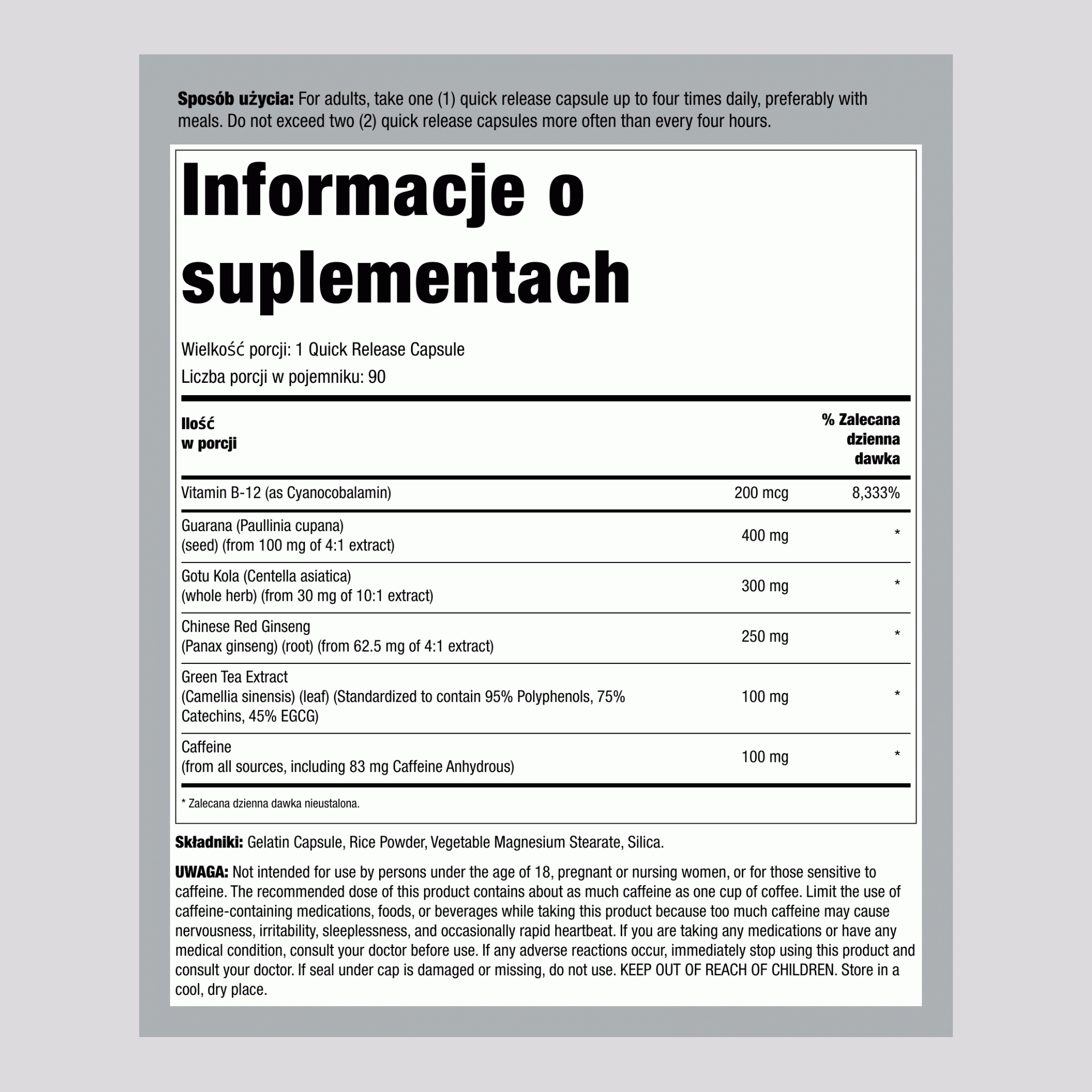 Nootropowy, 90 kapsułek