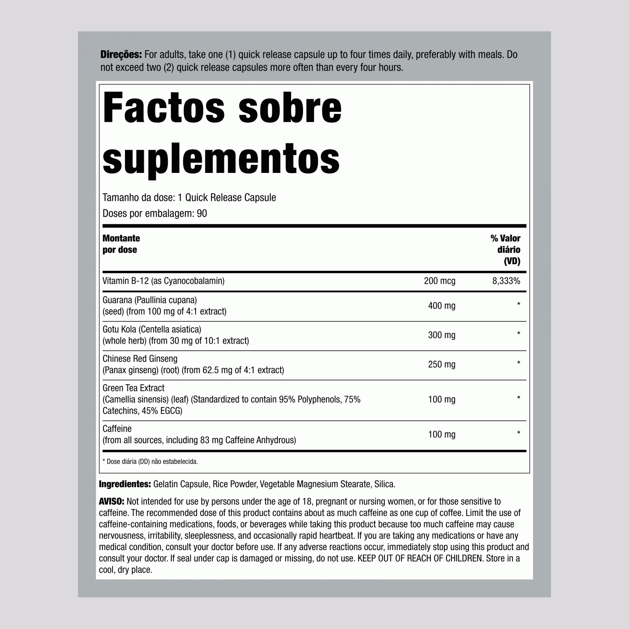 Nootrópico, 90 Cápsulas