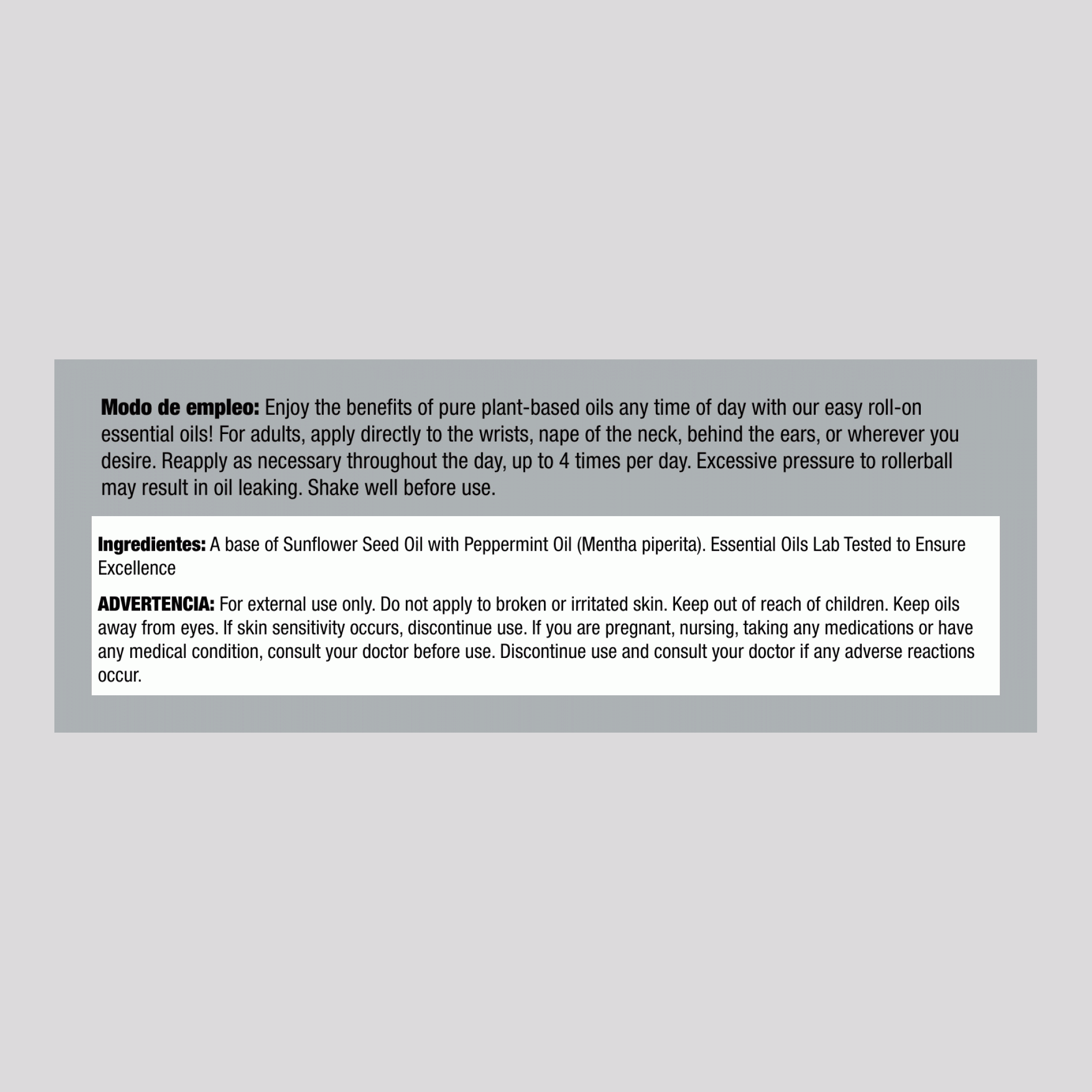 Mezcla de Aceite Esencial de Menta en Roll-On (Paquete de 2), 10 mL (0.33 fl oz) Roll-On