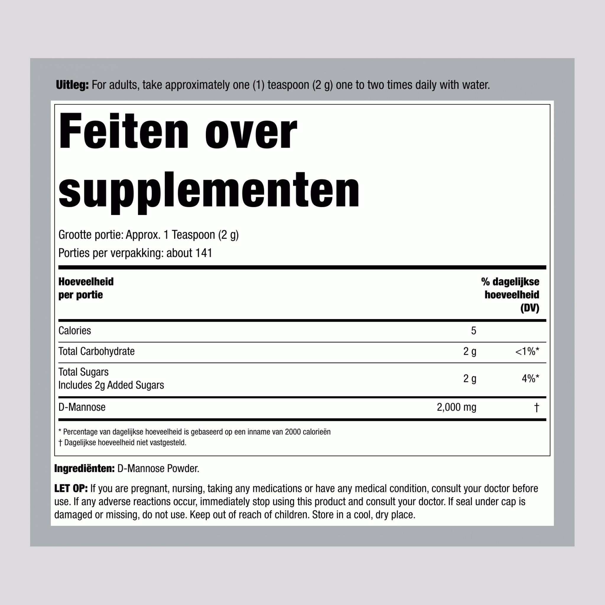 D-Mannose Poeder, 10 oz (283 g) Fles