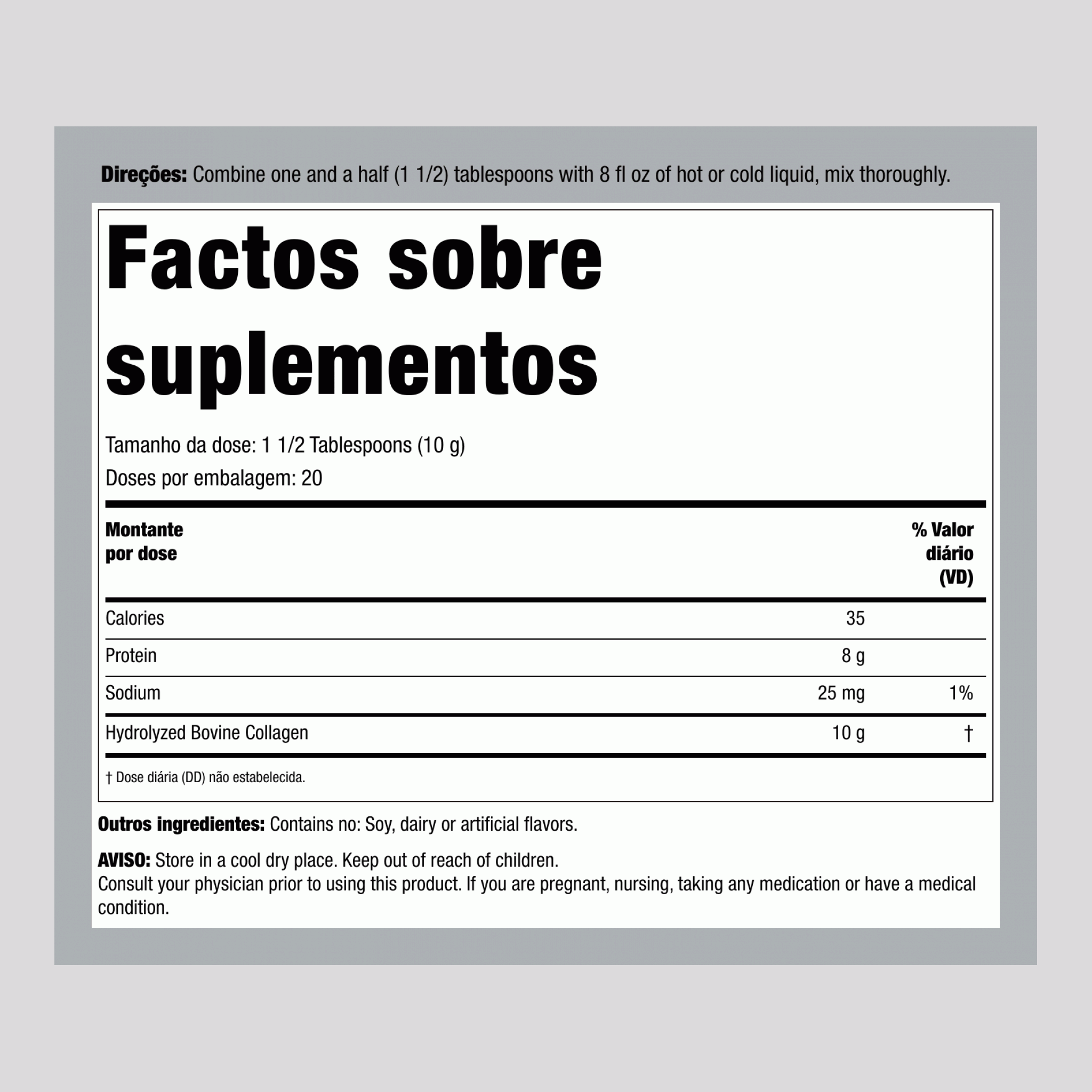 Peptídeos de Colágeno Grassfed, 200 g (7 oz) em Pó