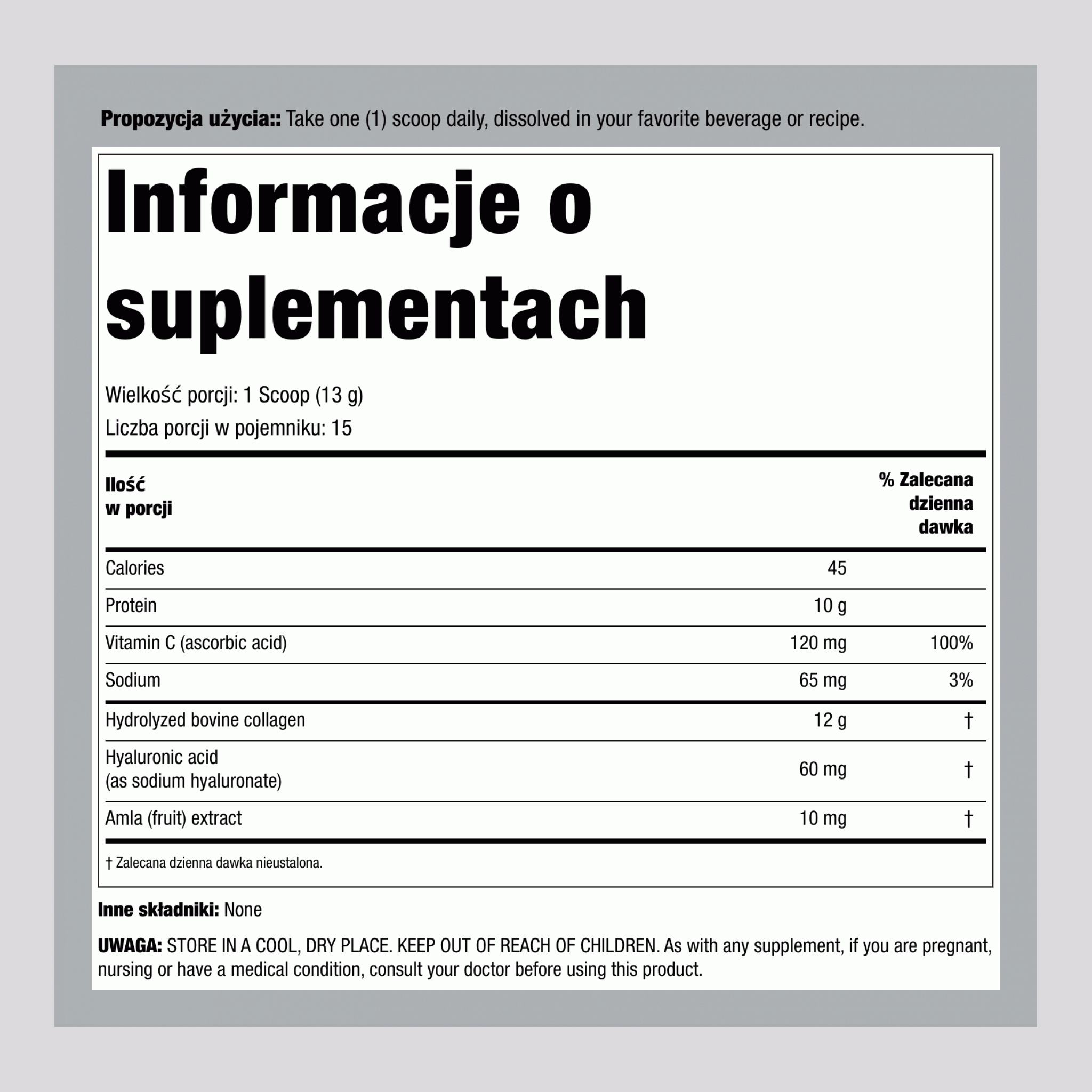 Zaawansowane Peptydy Kolagenowe + Kwas Hialuronowy + C, 6,9 oz (195 g) Proszek
