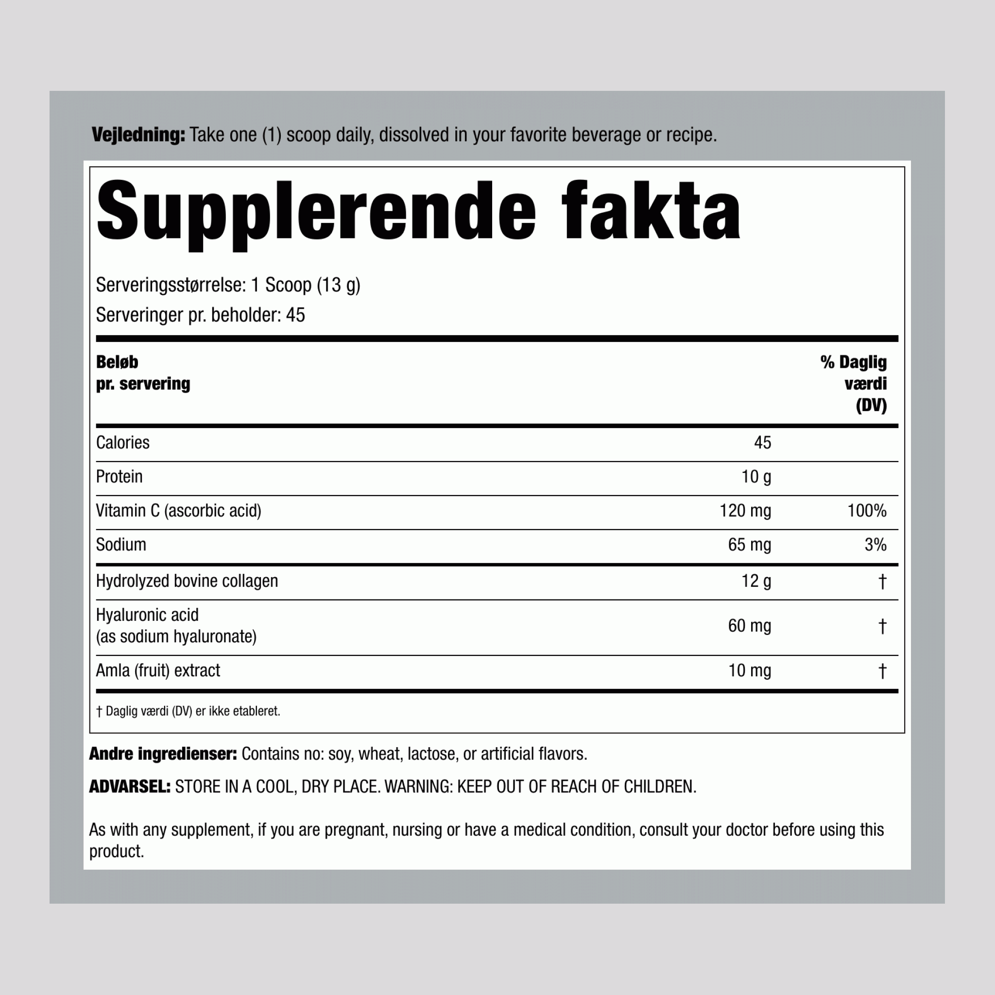Avanceret Kollagenpeptider + Hyaluronsyre + C, 20,6 oz (585 g) Pulver