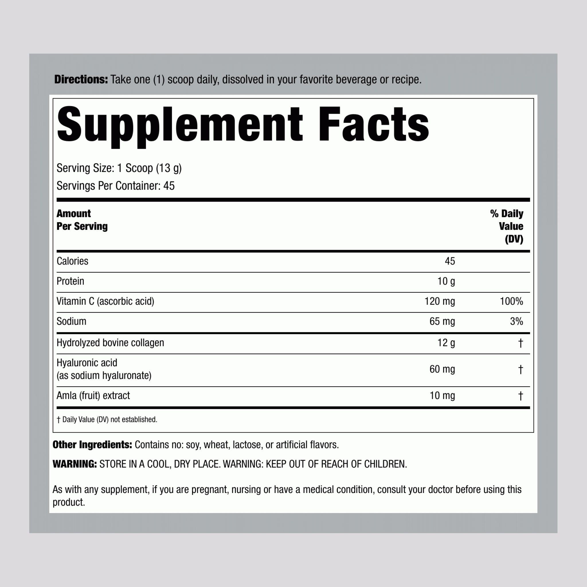 Advanced Collagen Peptides + Hyaluronic Acid + C, 20.6 oz (585 g) Powder