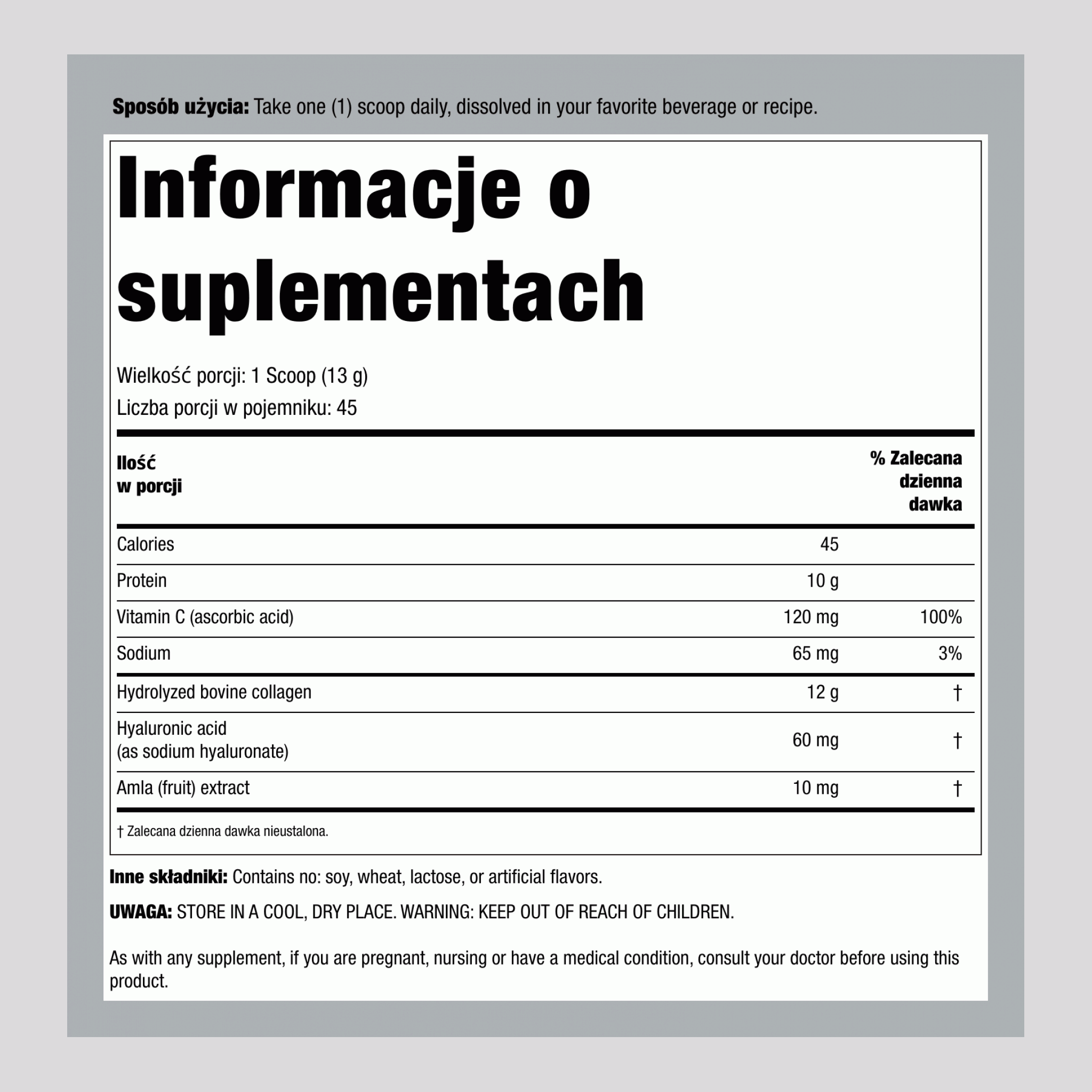 Zaawansowane Peptydy Kolagenowe + Kwas Hialuronowy + C, 20,6 oz (585 g) Proszek