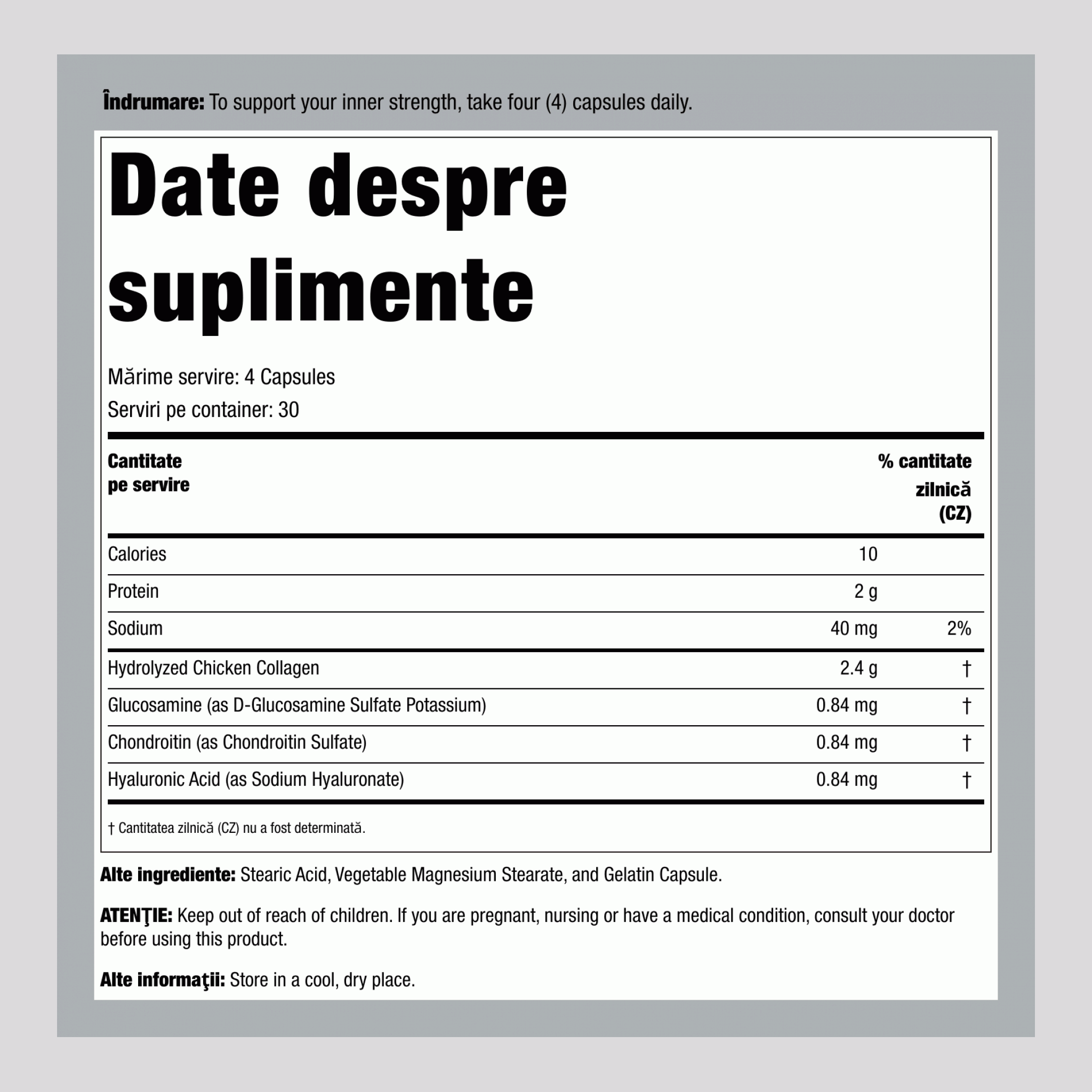 Complex Articular Colagen Tip 2 + Acid Hialuronic, 120 Capsule