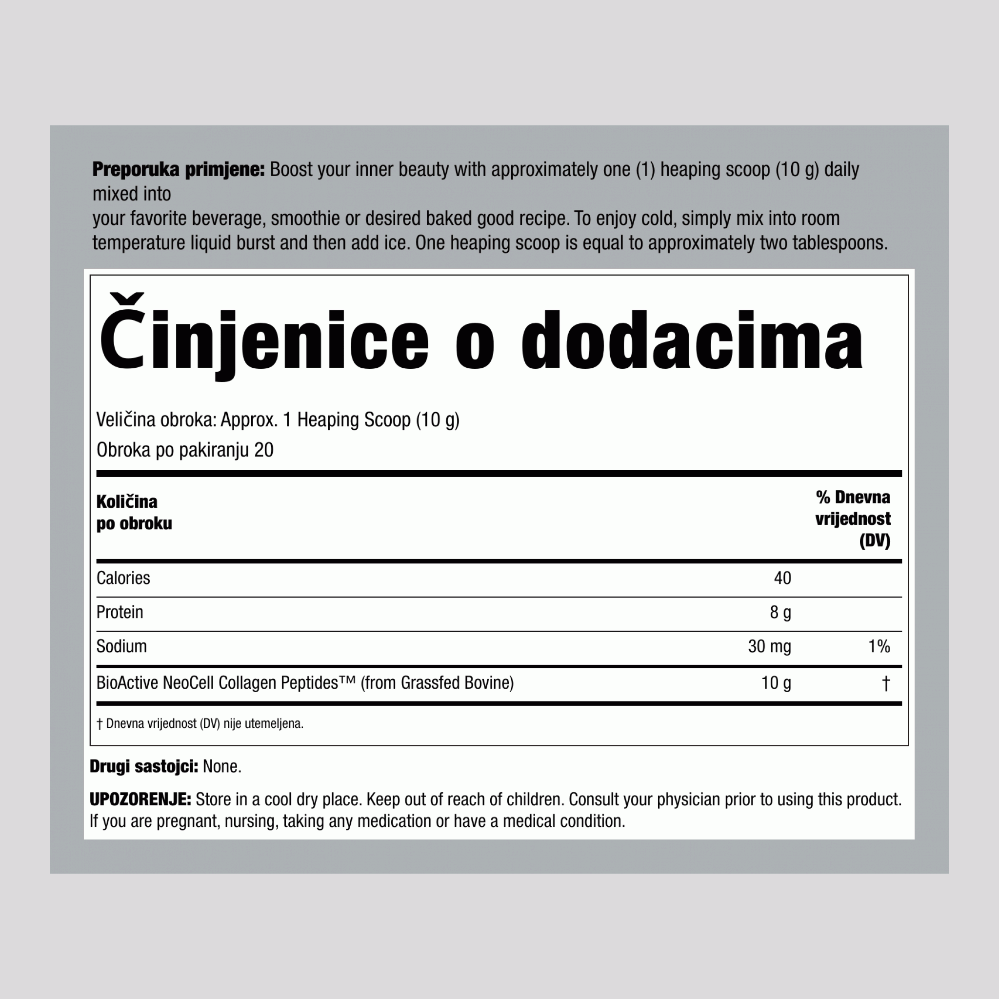 Kolagenski peptidi 10-gramski paketići, 20 paketića