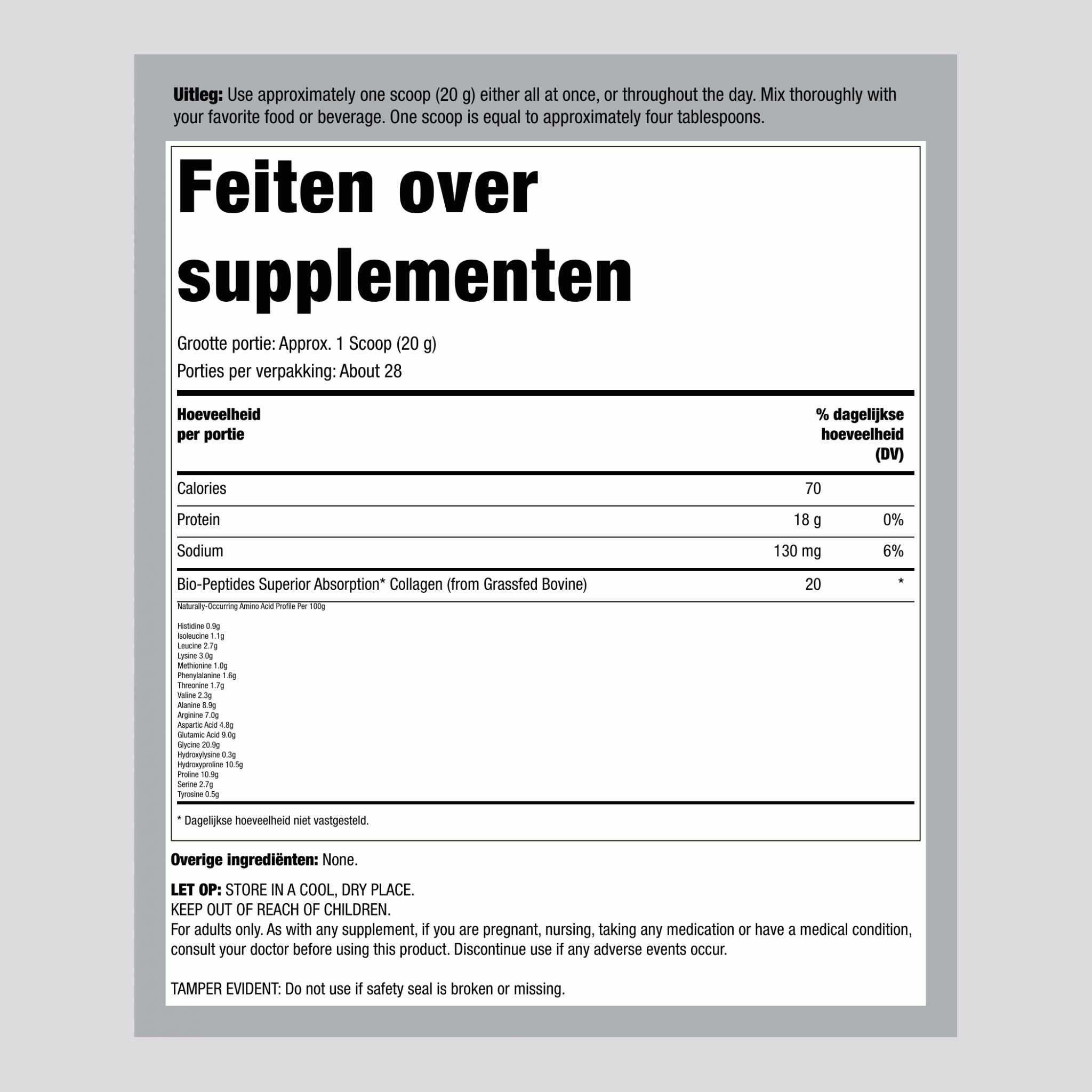 Grasgevoed Collageen Bio-Peptiden, 20 oz (567 g) Poeder