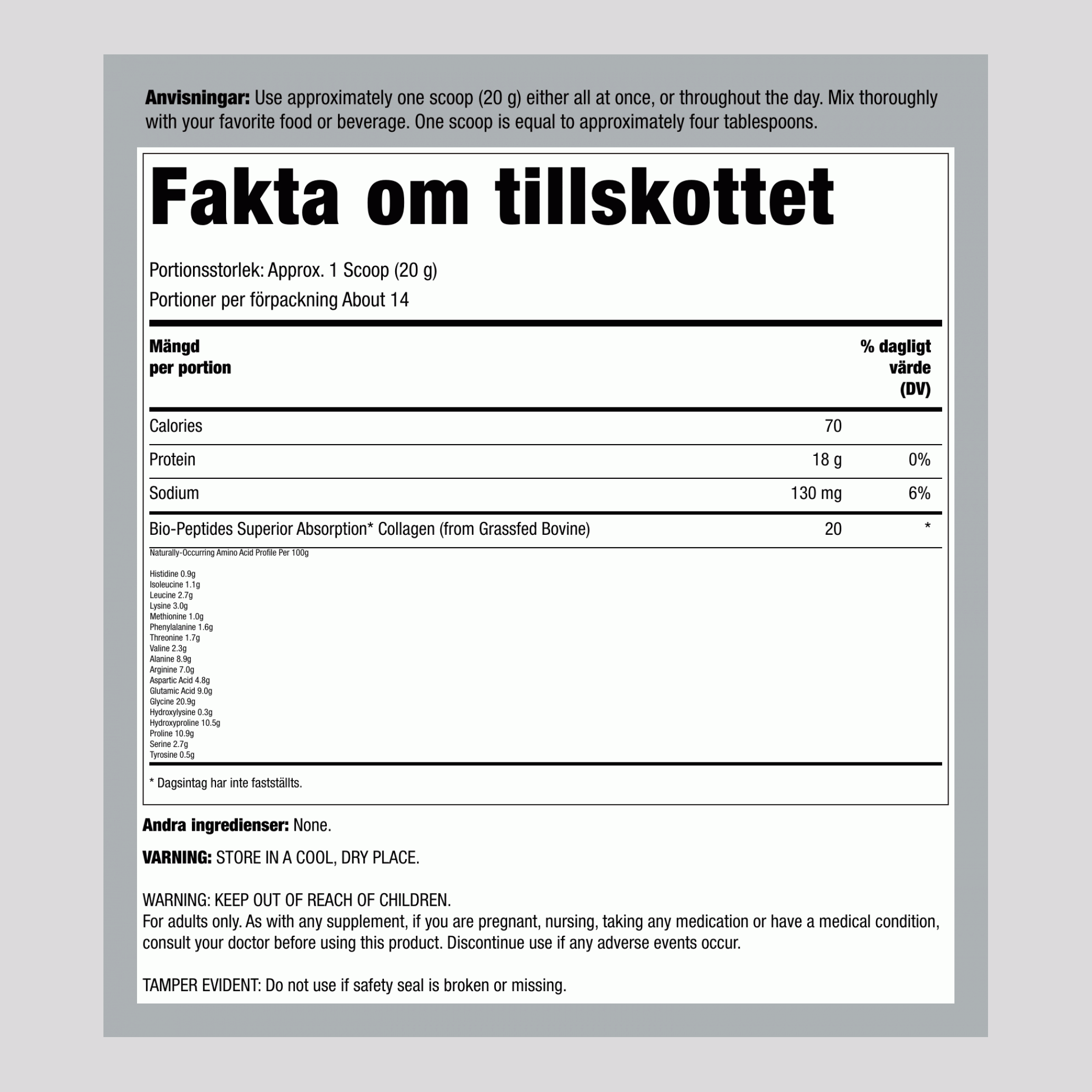 Gräsbetat Kollagen Bio-Peptider, 10 oz (283 g) Pulver