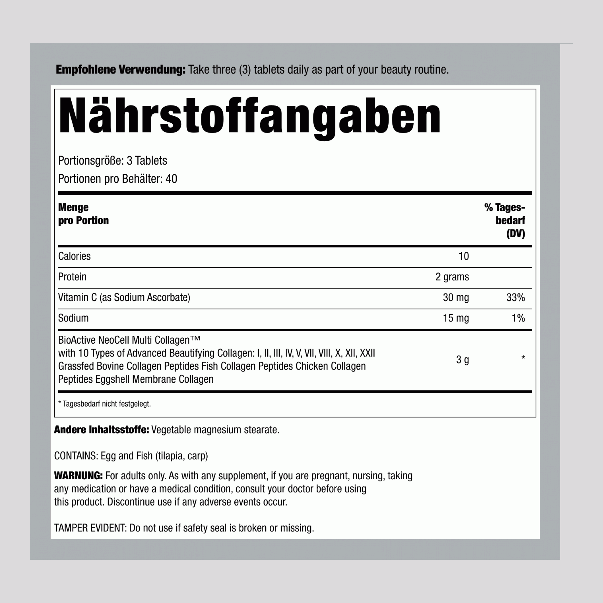 Multi Kollagen Advanced Beauty Serie, 120 Tabletten