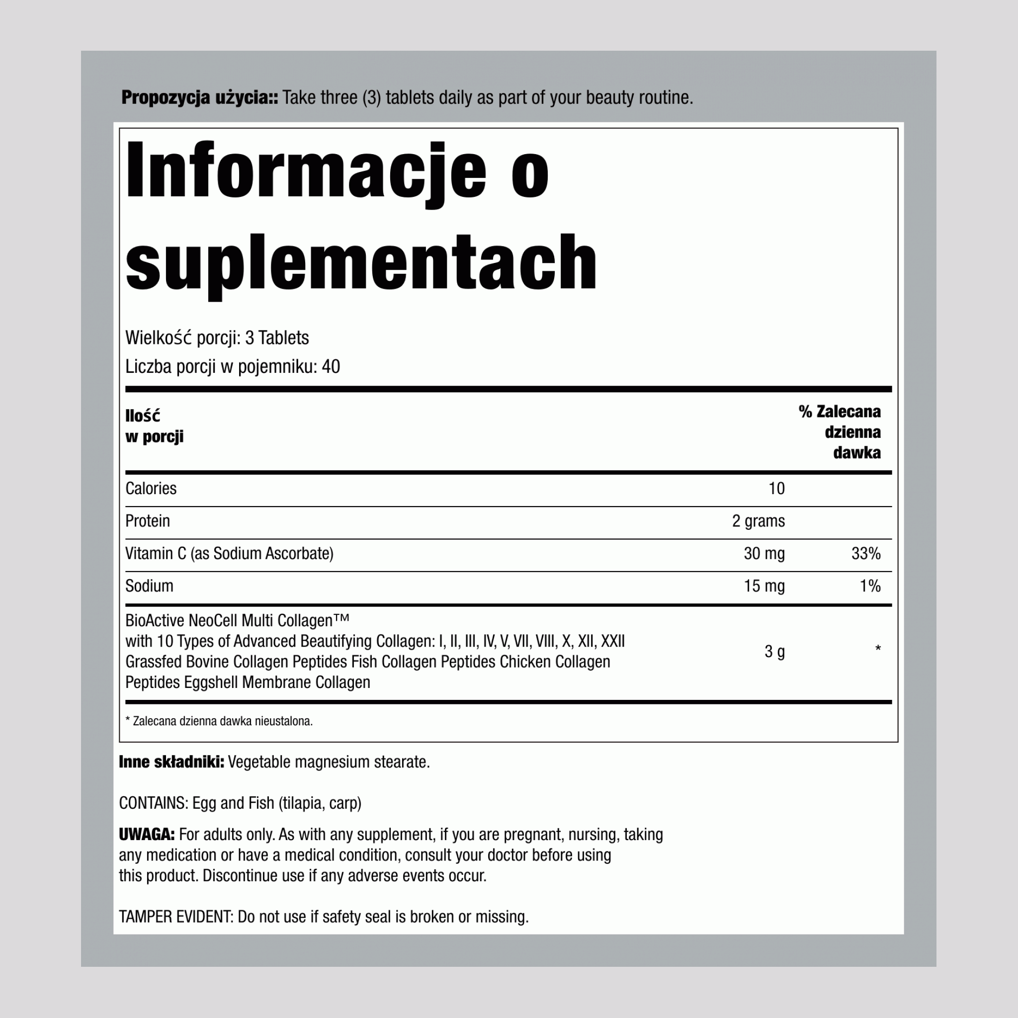 Multi Kolagen zaawansowana seria urody, 120 tabletek