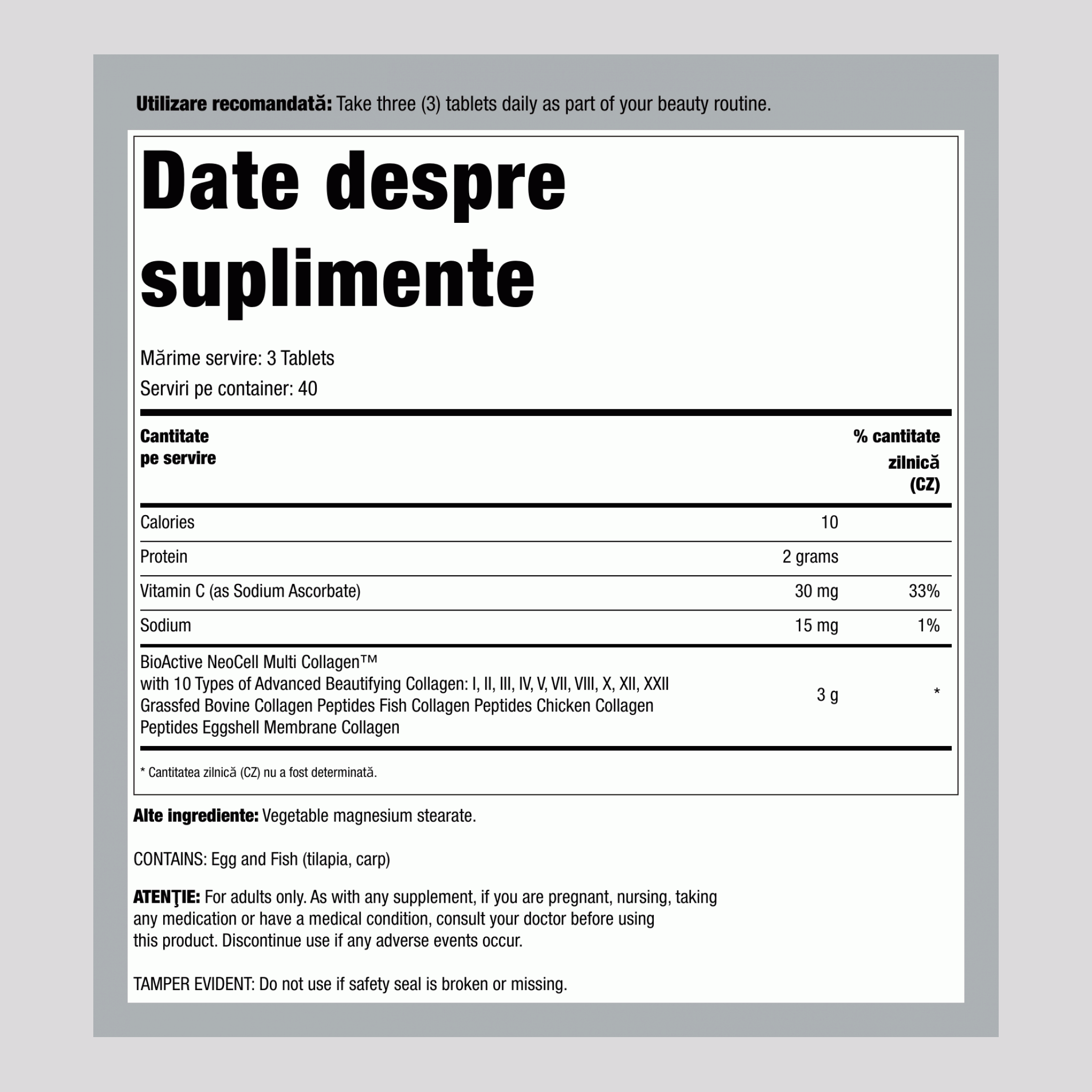 Multi Colagen Seria Avansată de Frumusețe, 120 Tablete