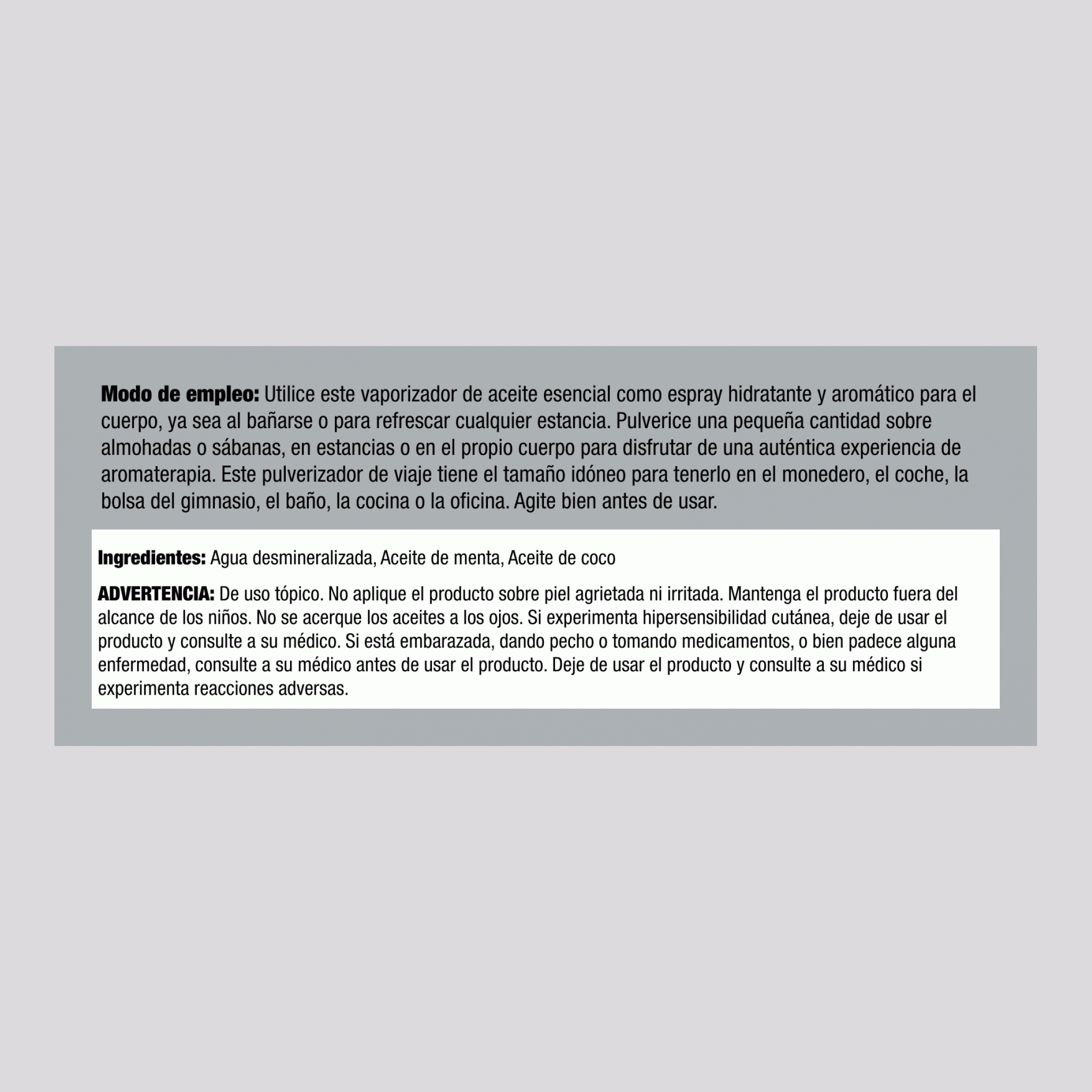 Spray de Menta, 2.4 fl oz (71 mL) Botella de Spray