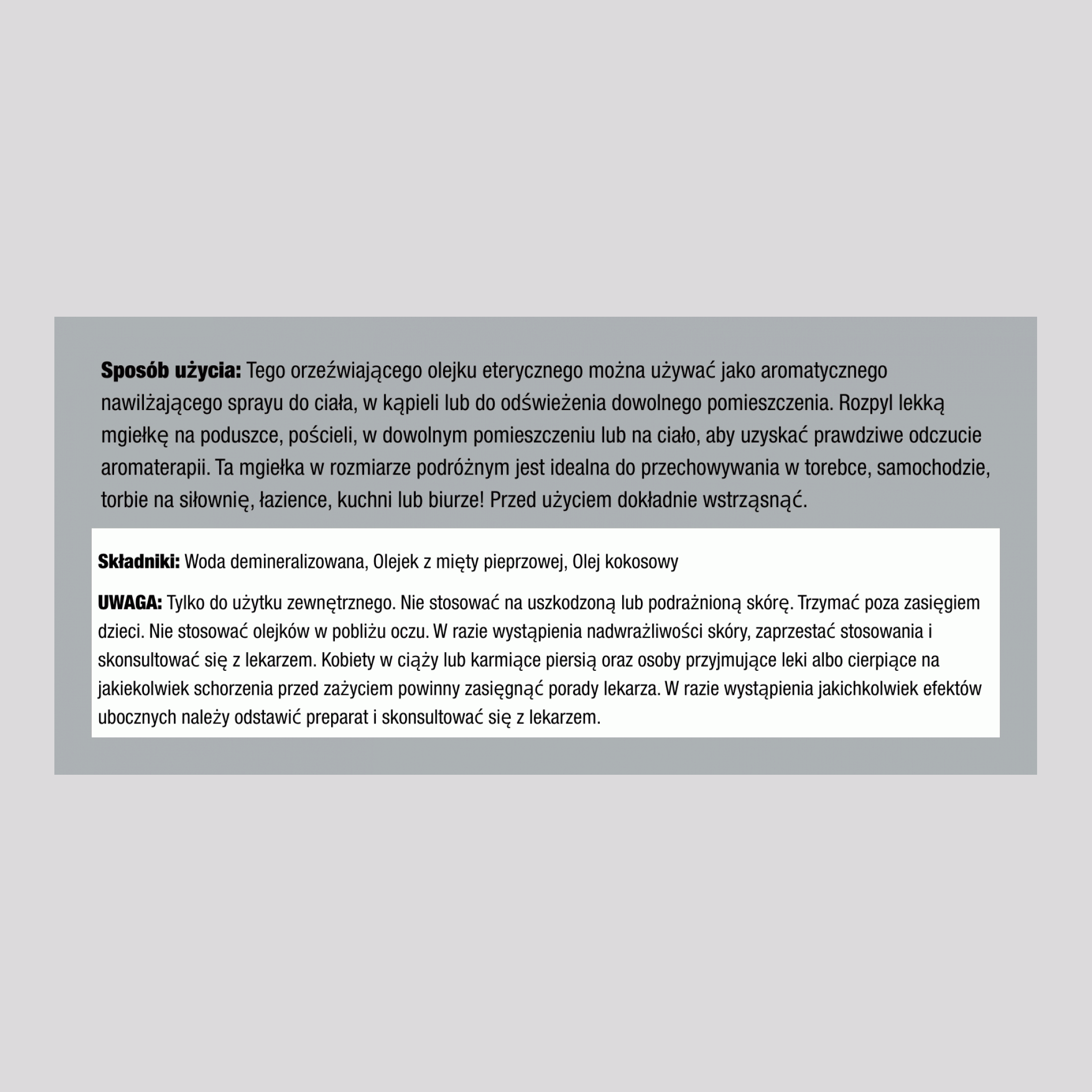 Spray z Miętą Pieprzową, 2,4 fl oz (71 mL) Butelka z rozpylaczem